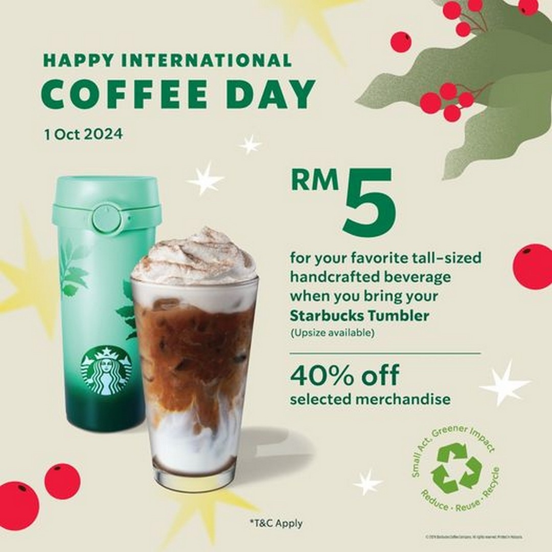 1 October 2024 Starbucks Malaysia Coffee Celebration Promotion EverydayOnSales