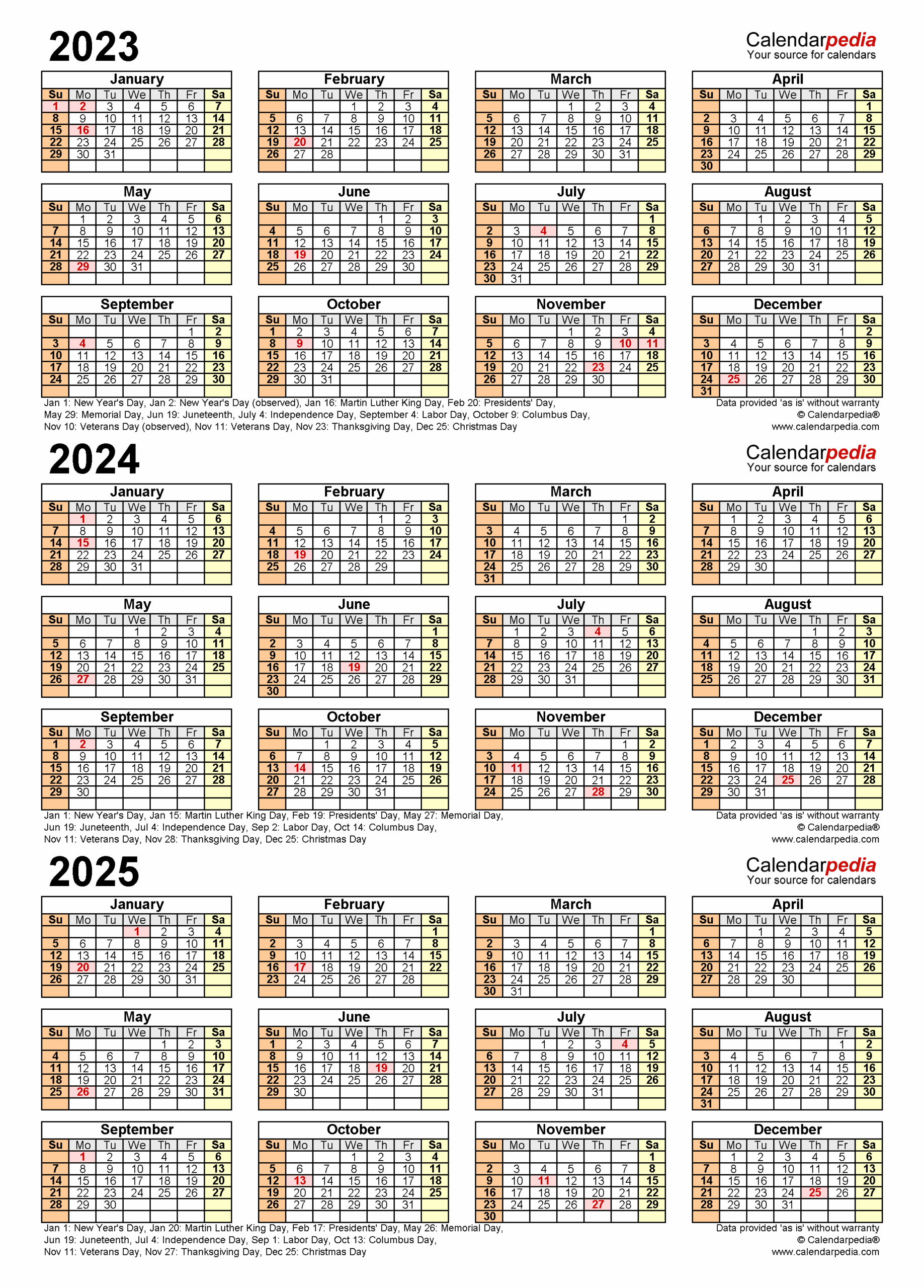 Calendar Sept 2023 - June 2025