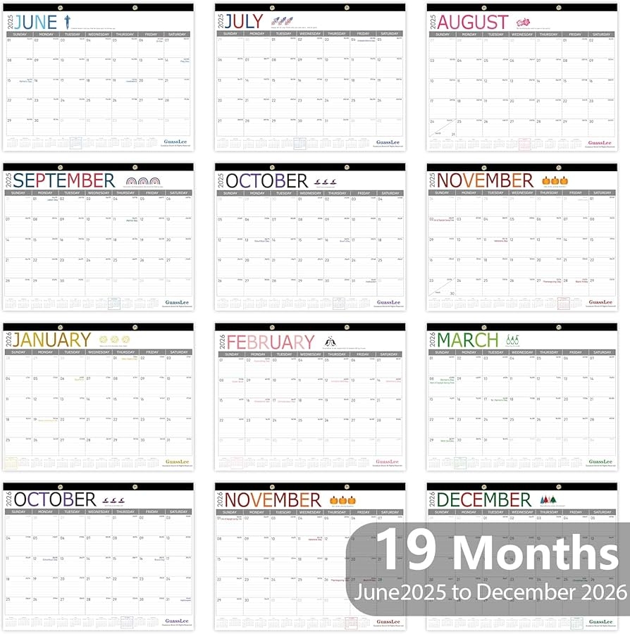 2024 2025 Desk Calendar 18 Months 17 X 22 Inches Large Academic Monthly Calendar From Apr 2024 To Sept 2025 With Hanging Rope Julian Dates And Large Ruled Blocks For Home School