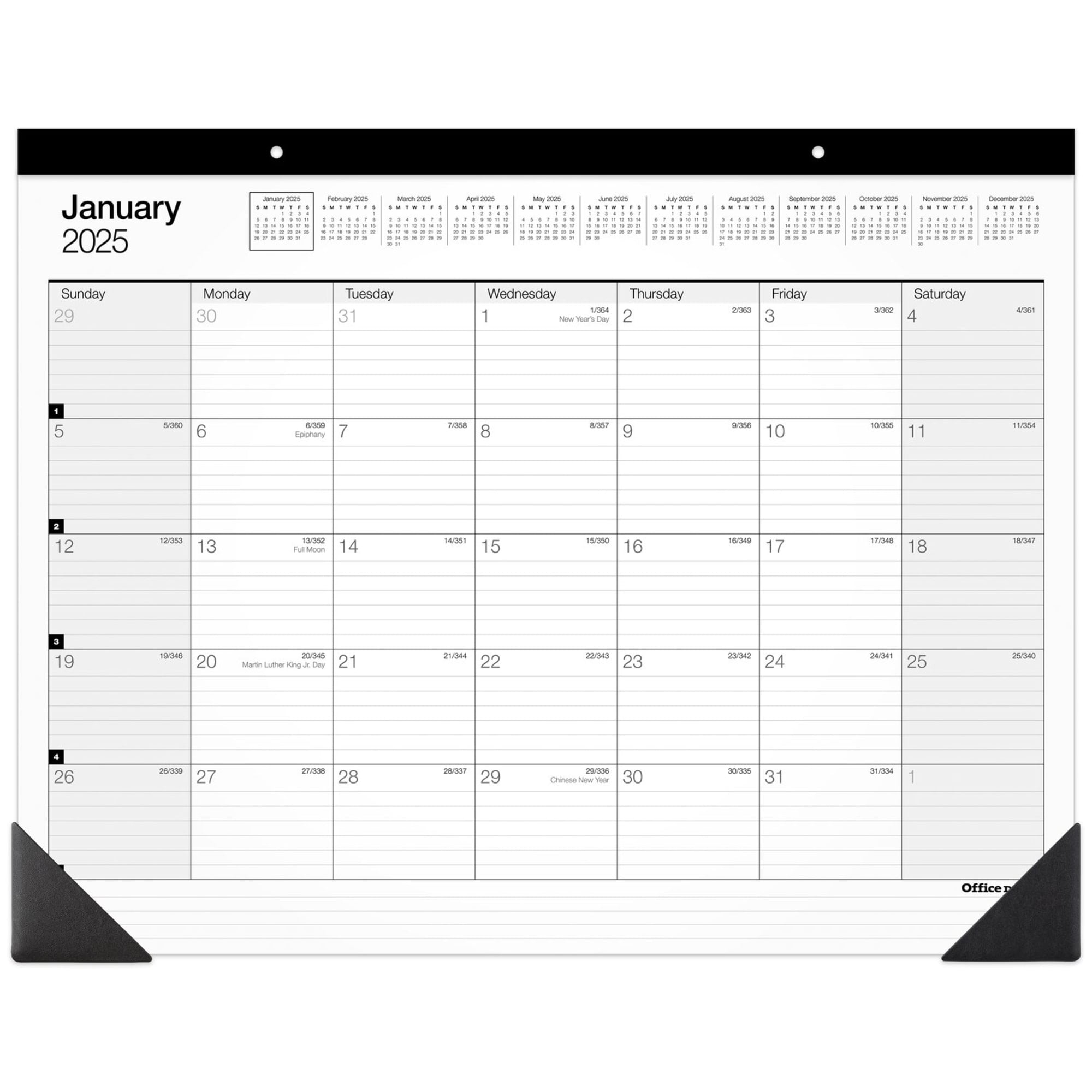 2024 2025 Office Depot Brand Monthly Academic Desk Calendar 17 3 4