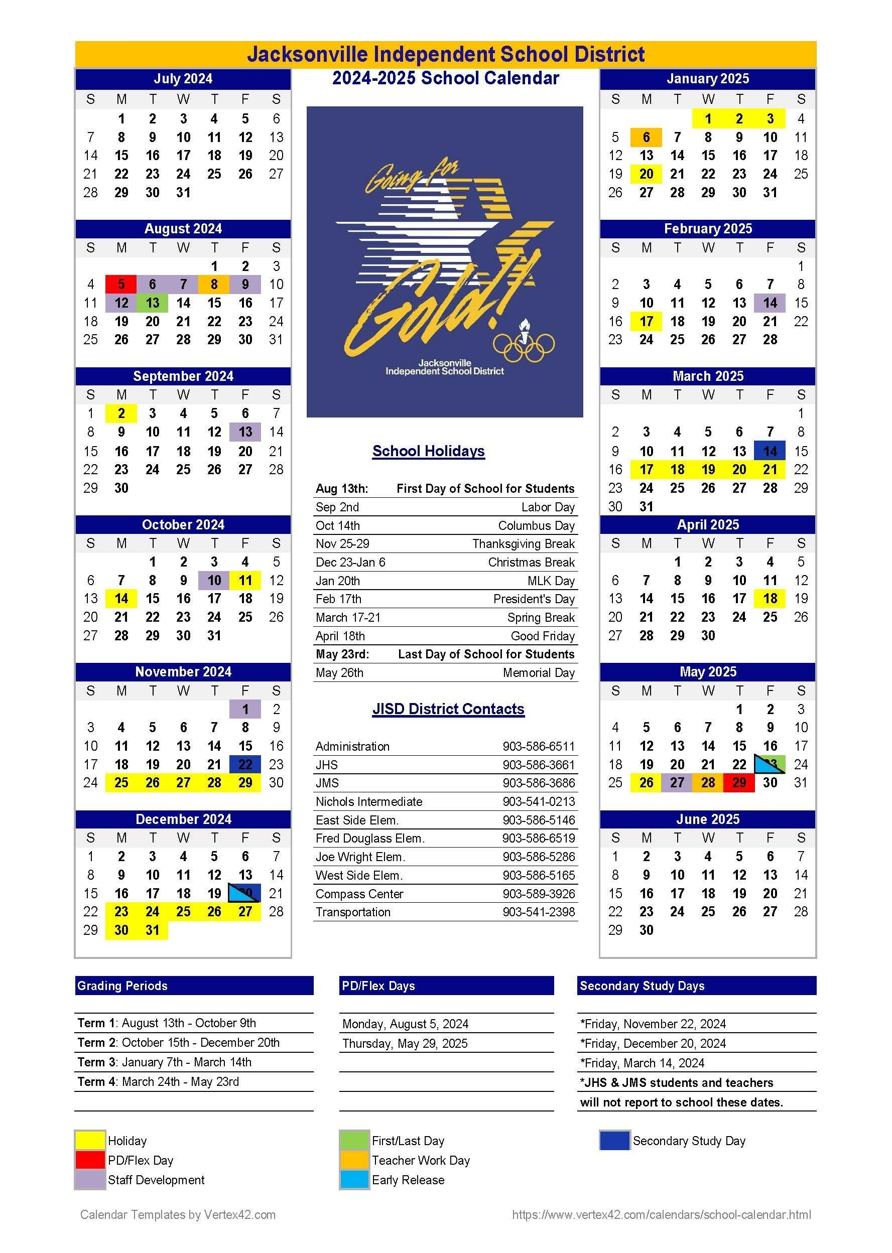October 2025 Calendar East Jackson High School