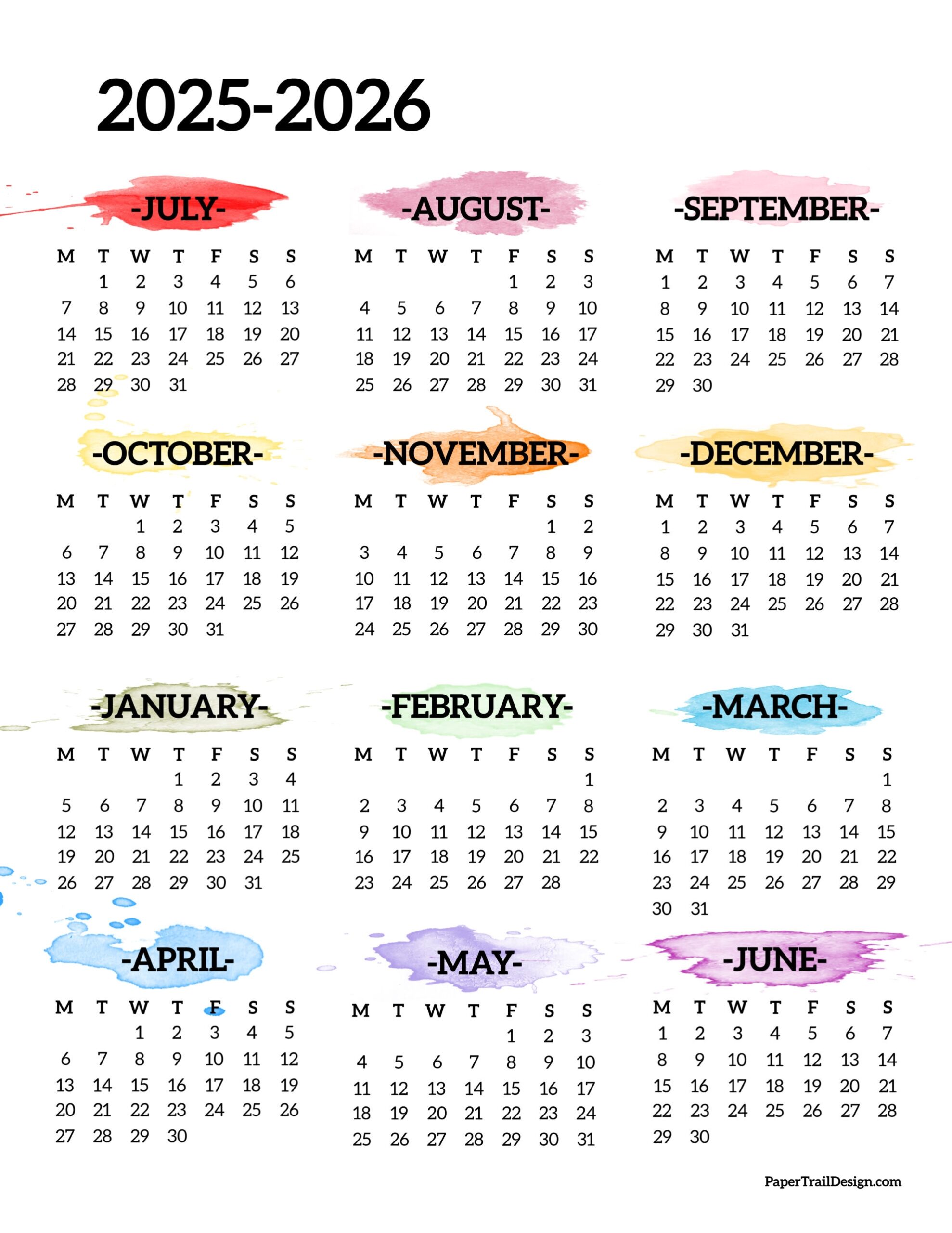 August 2025 To August 2026 Calendar