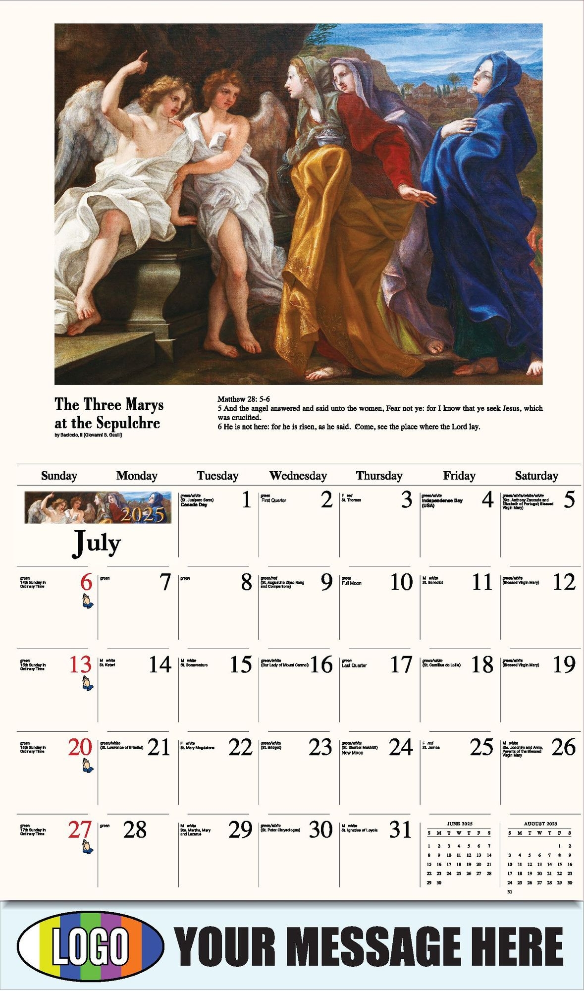 2025 Business Promotion Calendar Catholic Inspiration