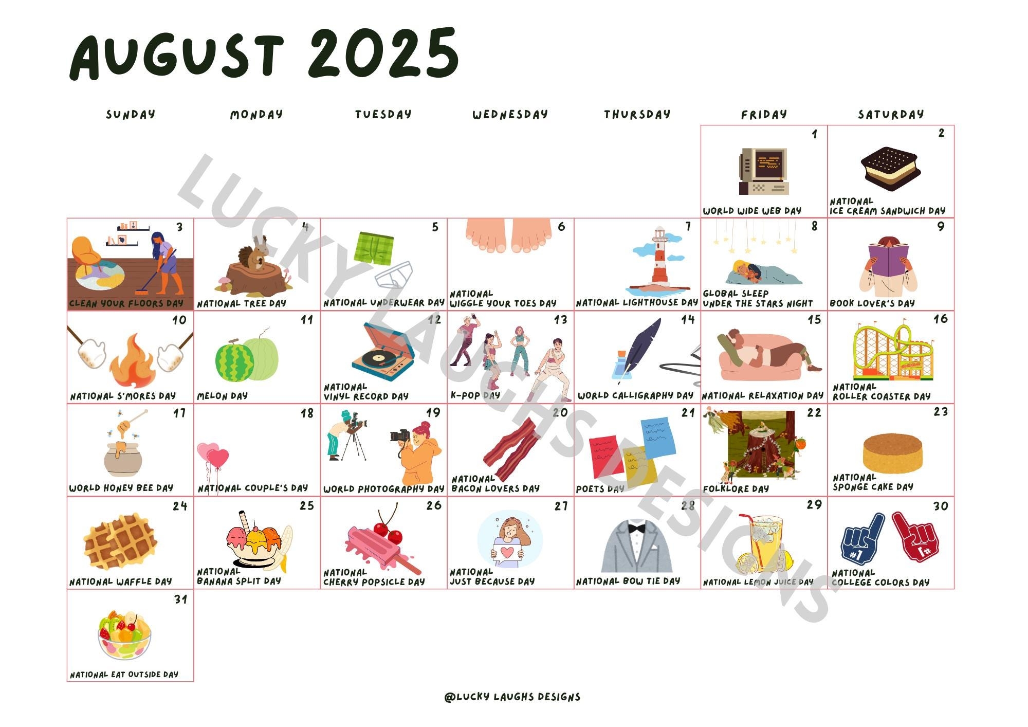 National Holiday Calendar August 2025