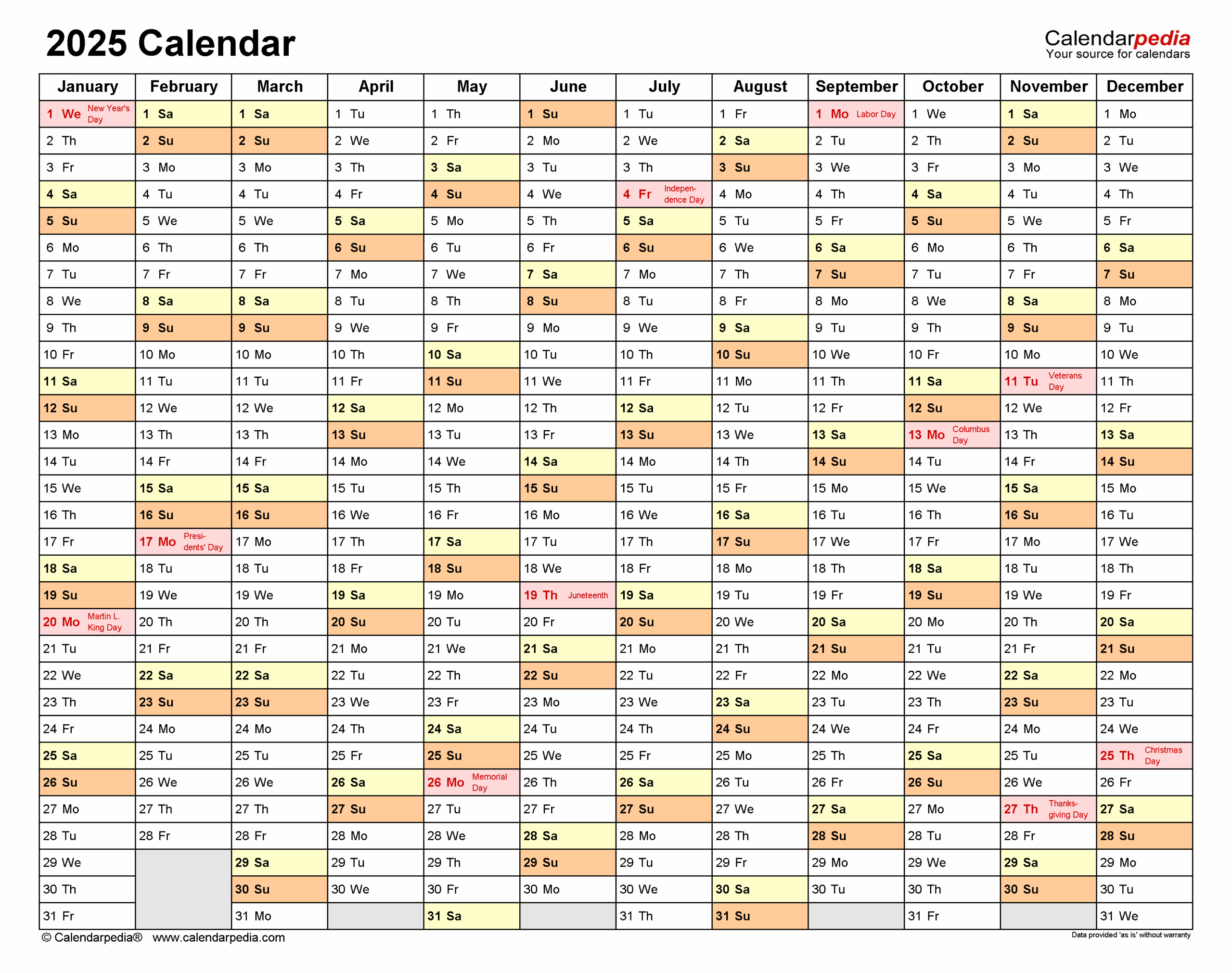 November 2025 Calendar Pedia