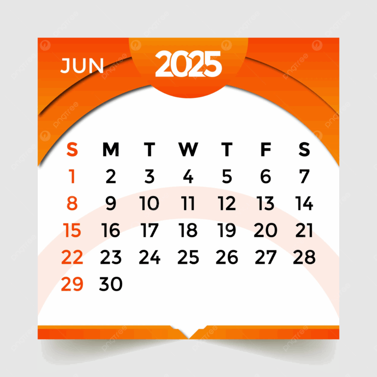 2025 Calendar Month Of June Vector Template Download On Pngtree