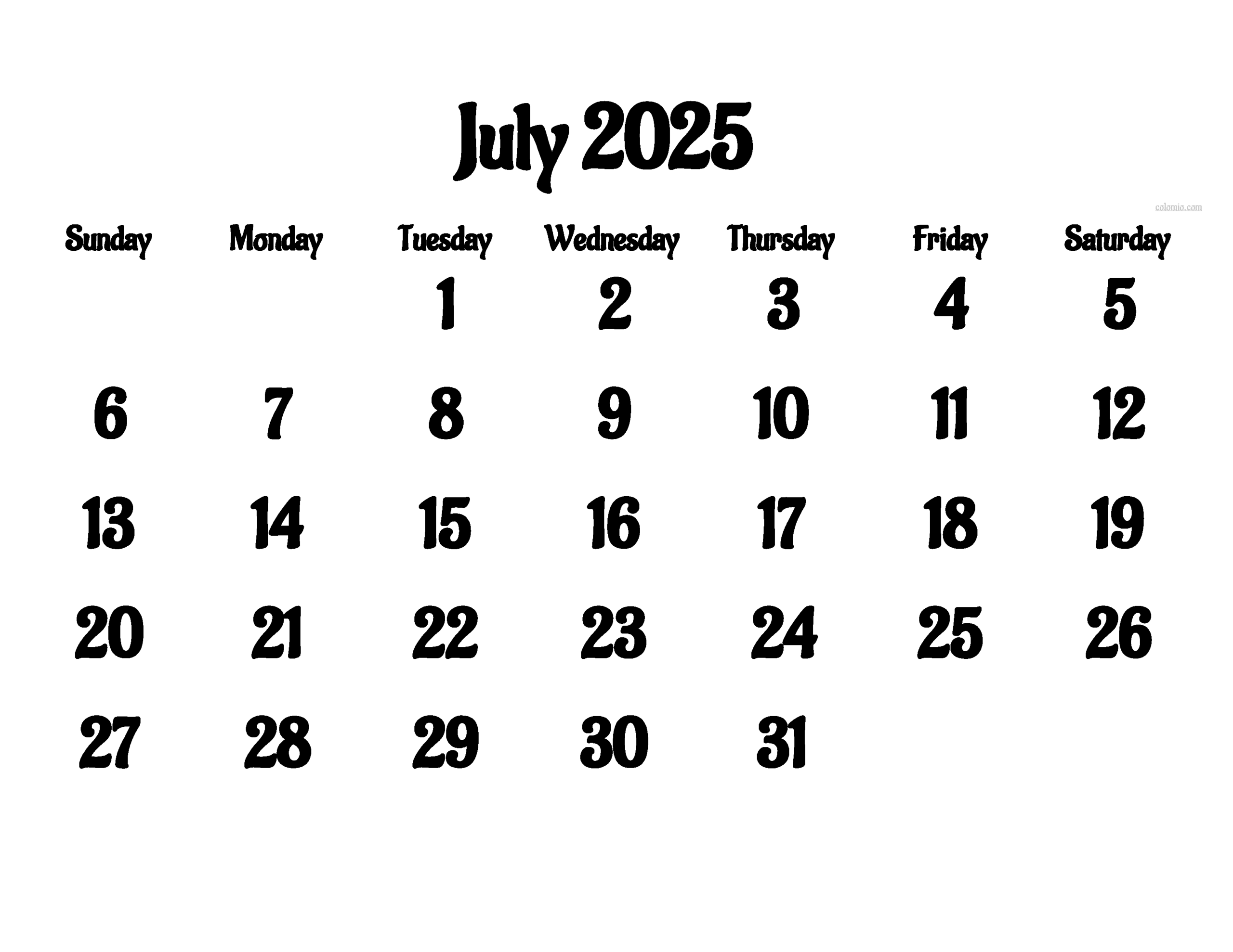 Content Calendar July 2025