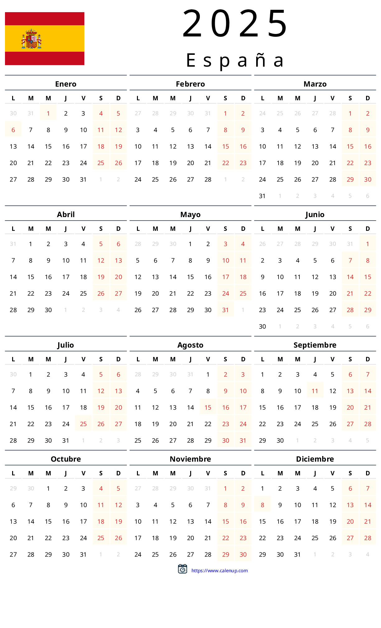 Spanish Calendar September 2025