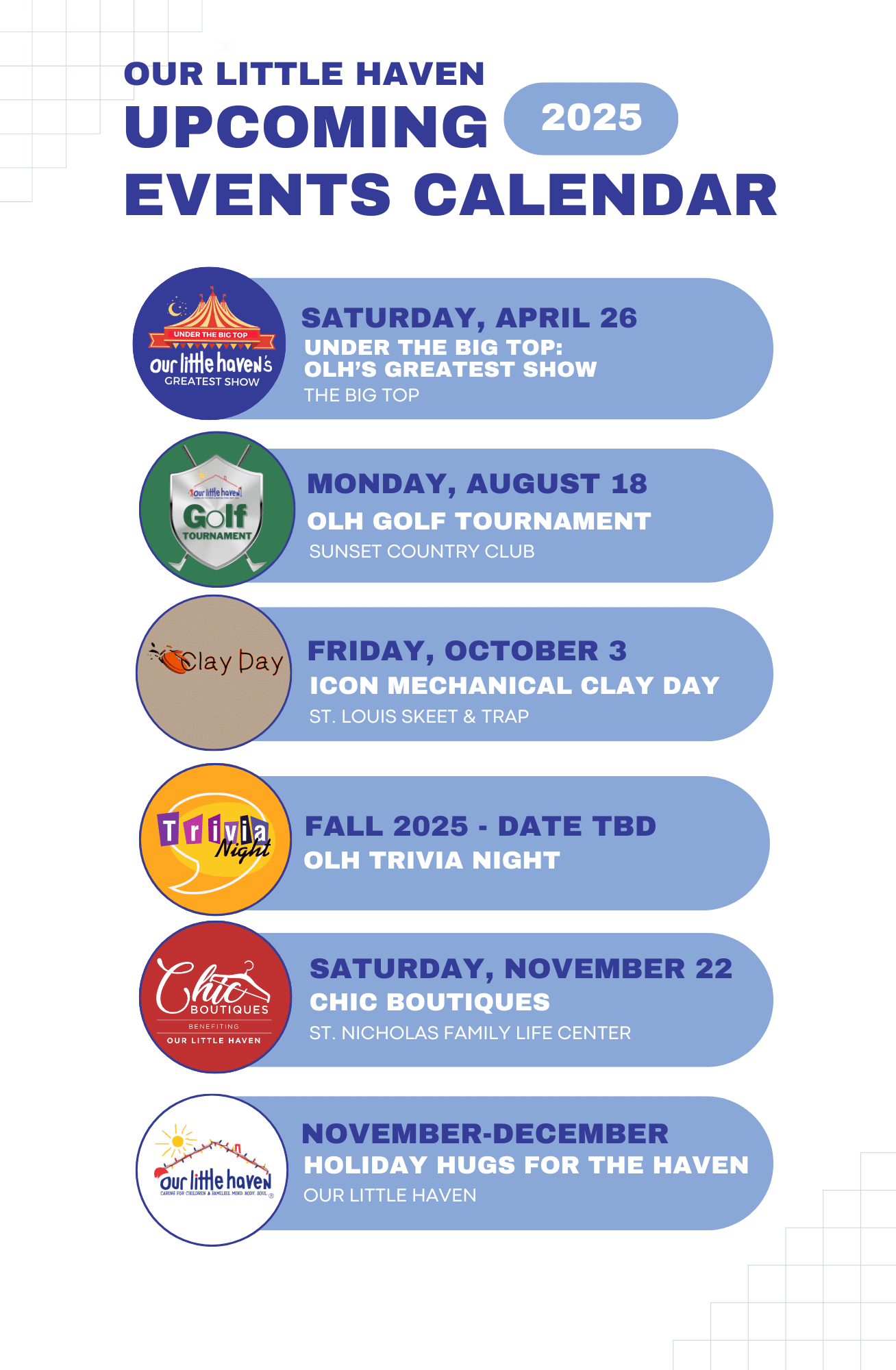 2025 Events Calendar Updated OurLittleHaven