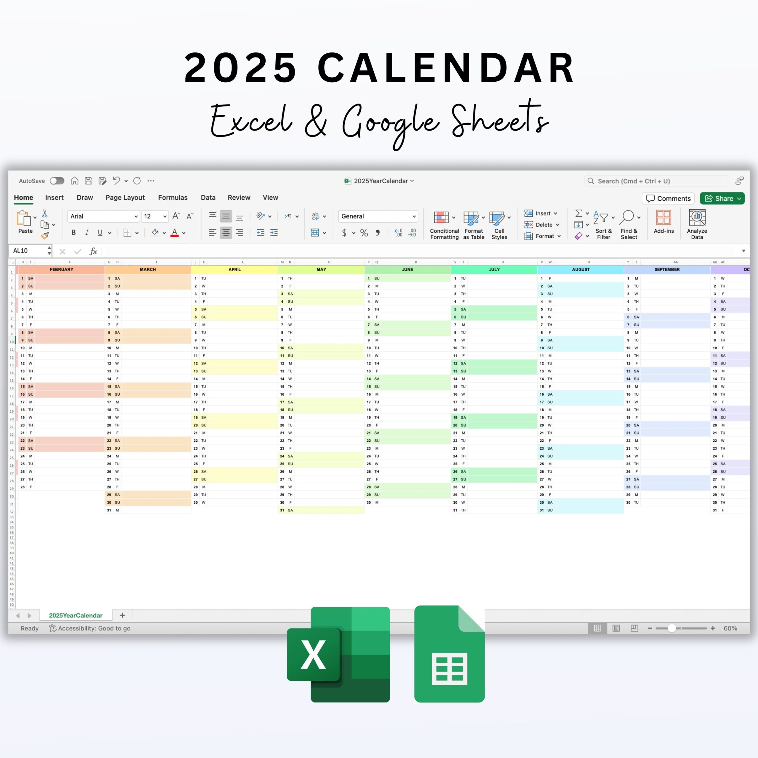 August 2025 Calendar Google Sheets