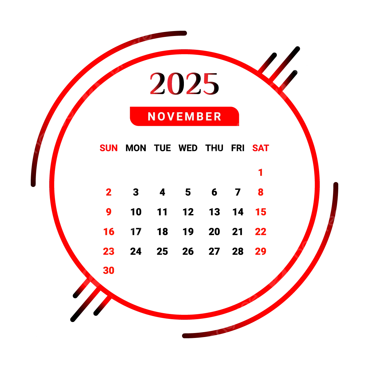 November 2025 Calendar Darkmode