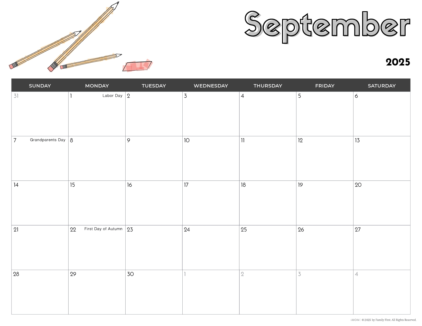 September 2025 Kids Calendar