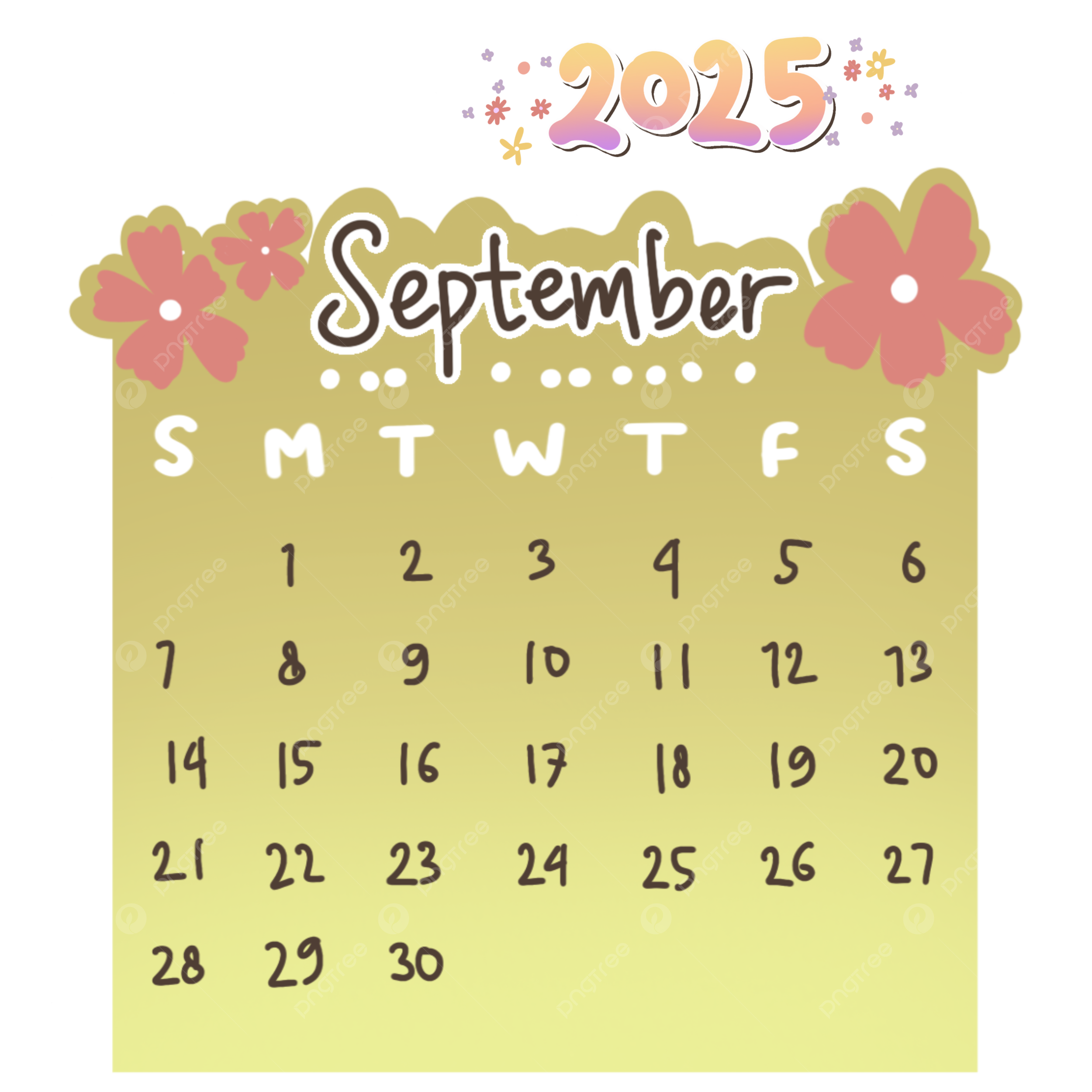 2025 September Calendar Cute Monthly Hand Drawn Printable 2025 