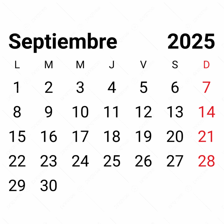 2025 September Monthly Spanish Calendar Vector 2025 September Monthly Spanish Calendar 2025 September Calendar PNG And Vector With Transparent Background For Free Download