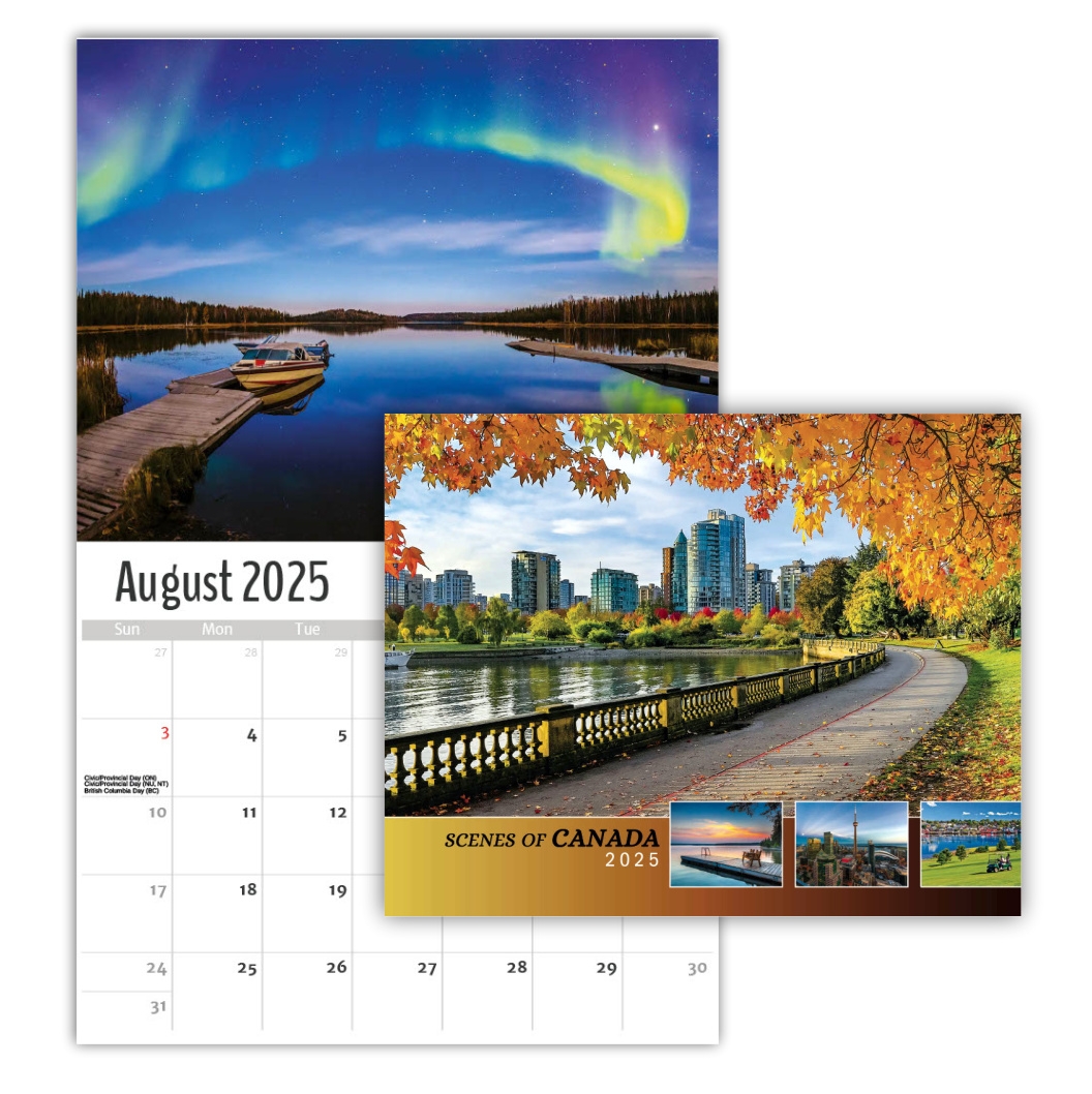 2025 Wall Calendar Canada Scenic