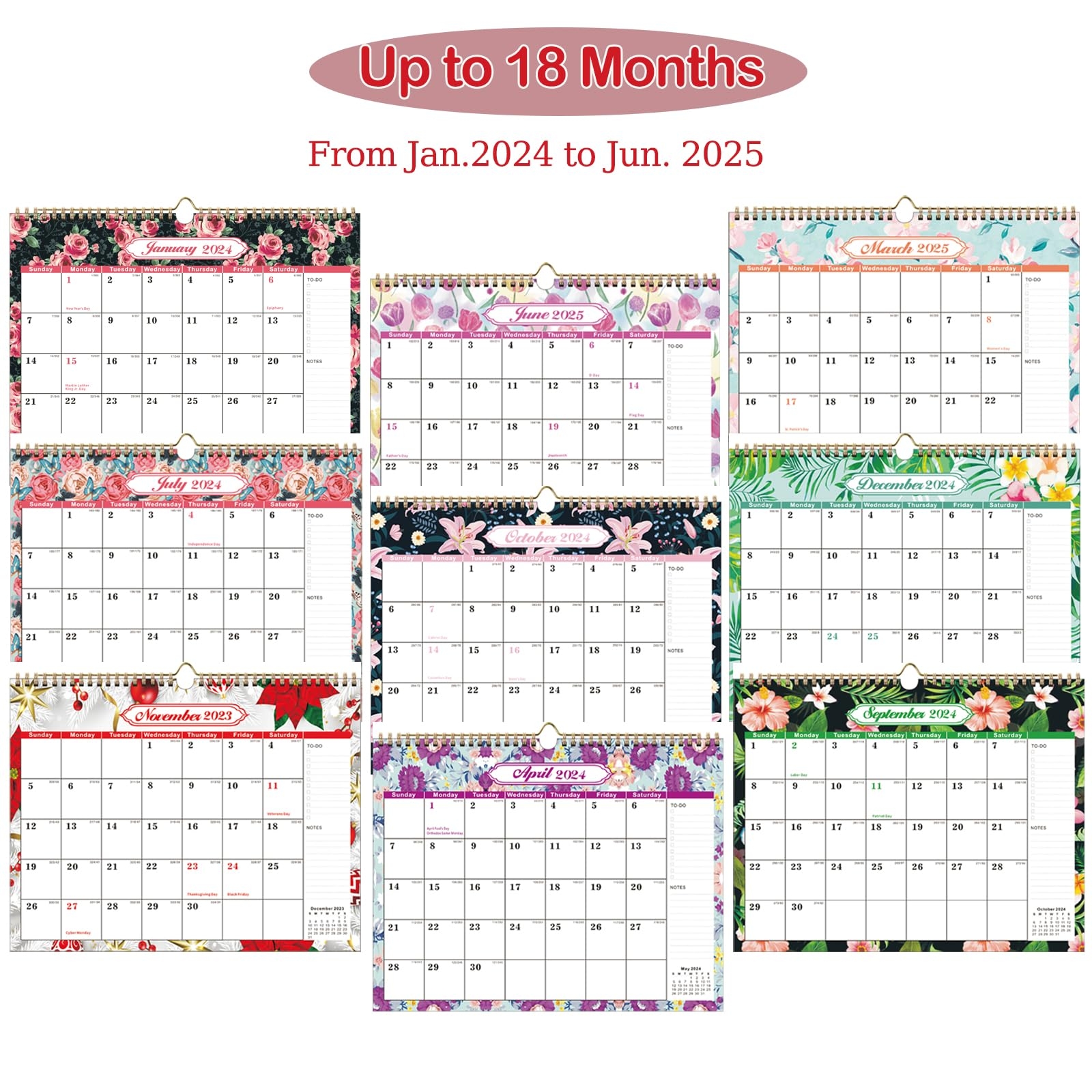 Aesthetic Calendar 2023 2025 Wall Calendar 20 Months From November 2023 June 2025 Desk Calendar With