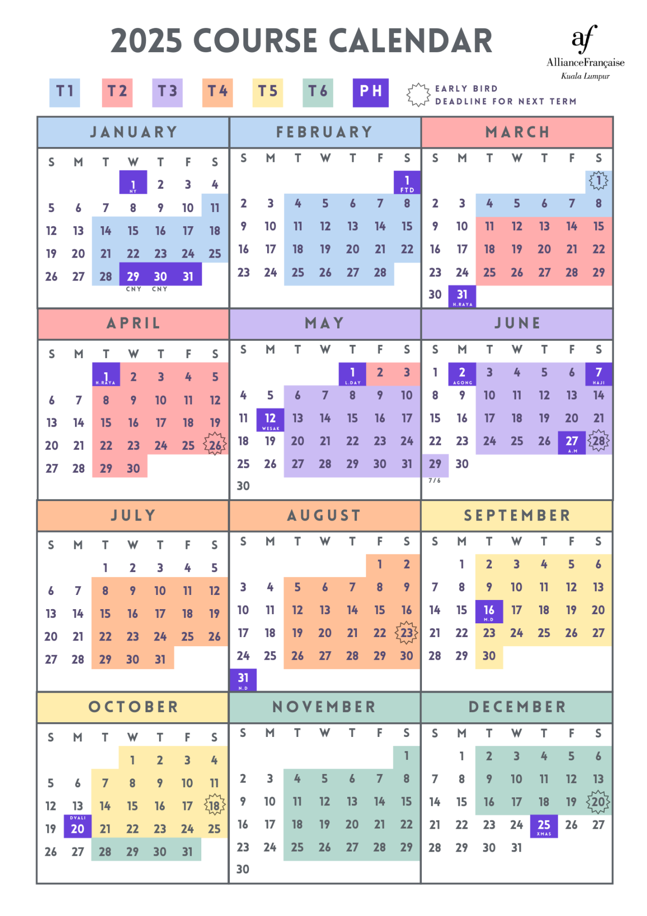 French Calendar August 2025