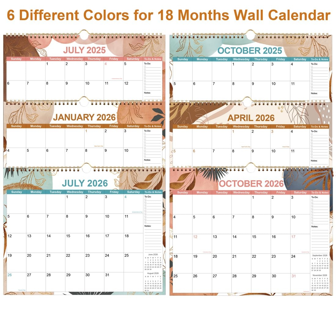 August 2025 - July 2026 Calendar