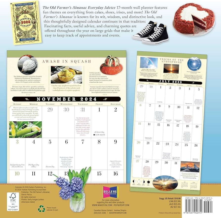 Almanac Calendar August 2025