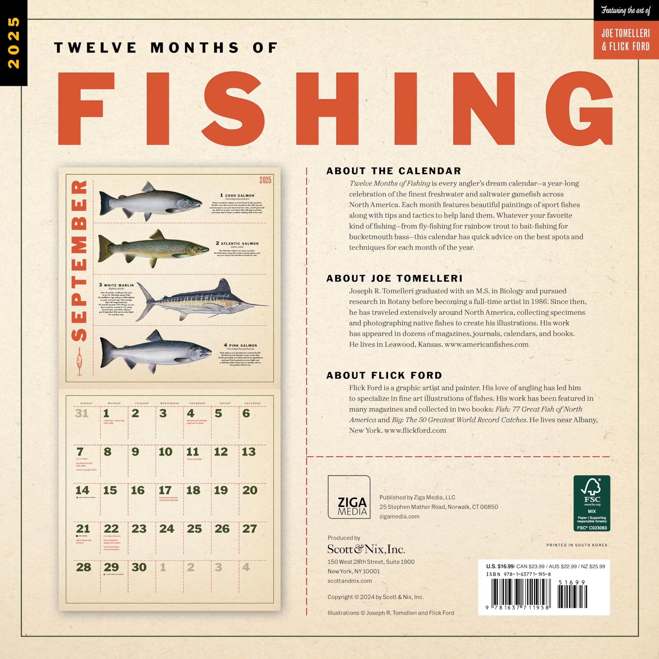 Amazon Twelve Months Of Fishing Wall Calendar 2025 Monthly 