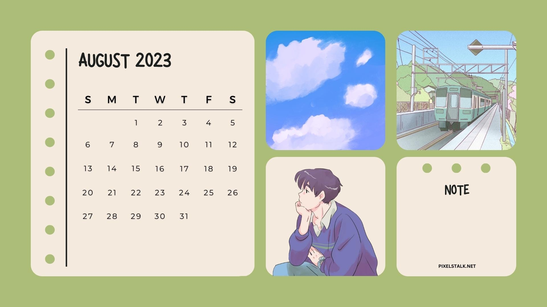 August 2023 Calendar Desktop Wallpapers Free Download