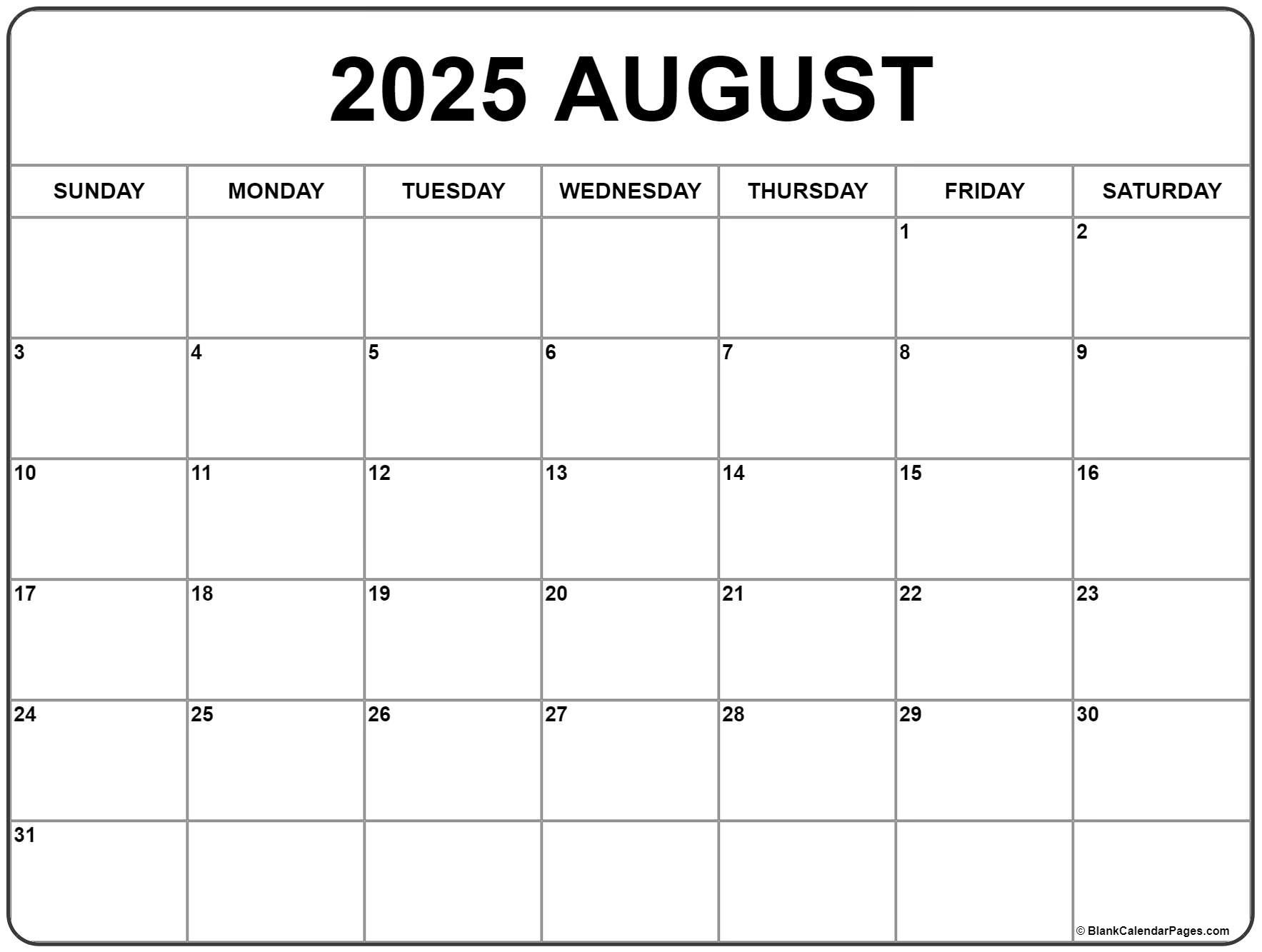 Calendar August 2025 To August 2026