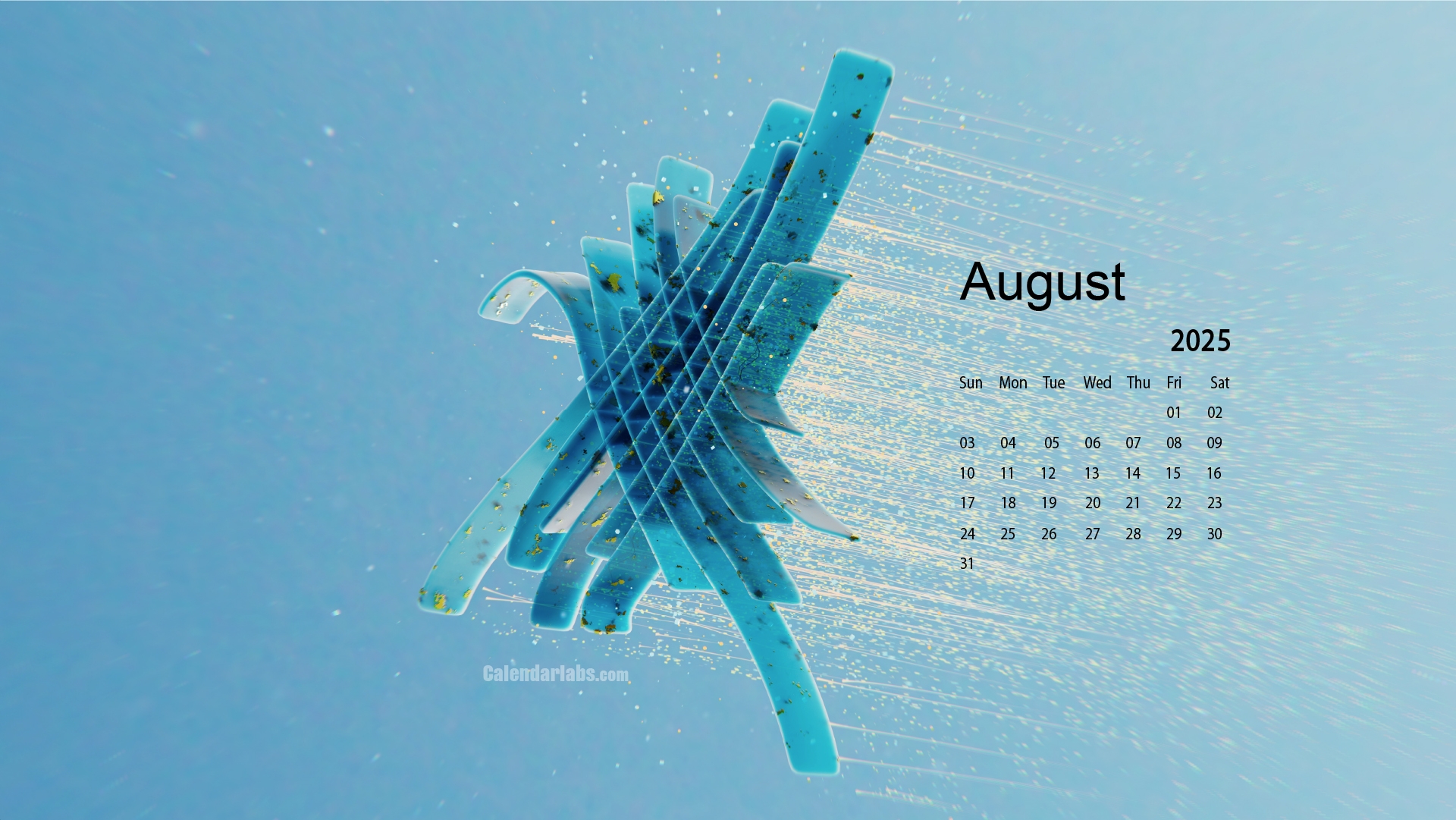 August 2025 Calendar Desktop Wallpaper Free
