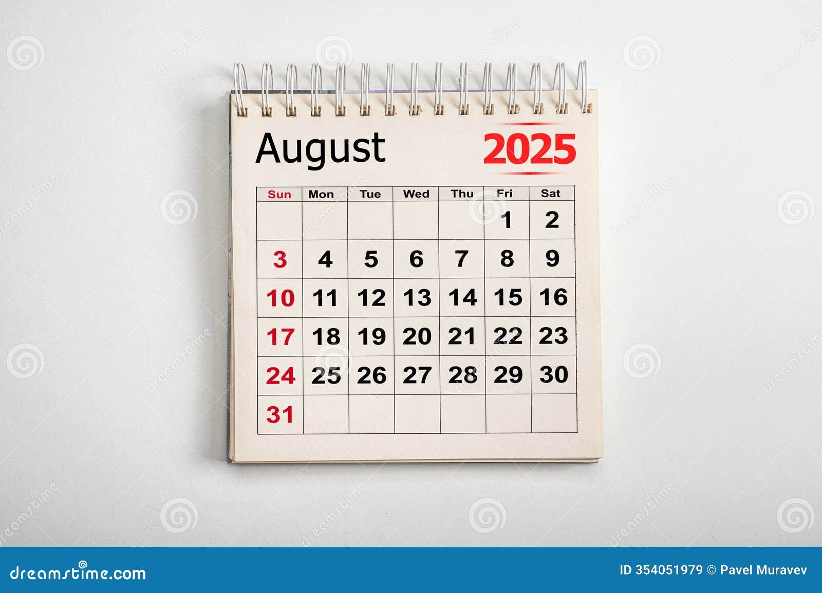 Date Calendar August 2025