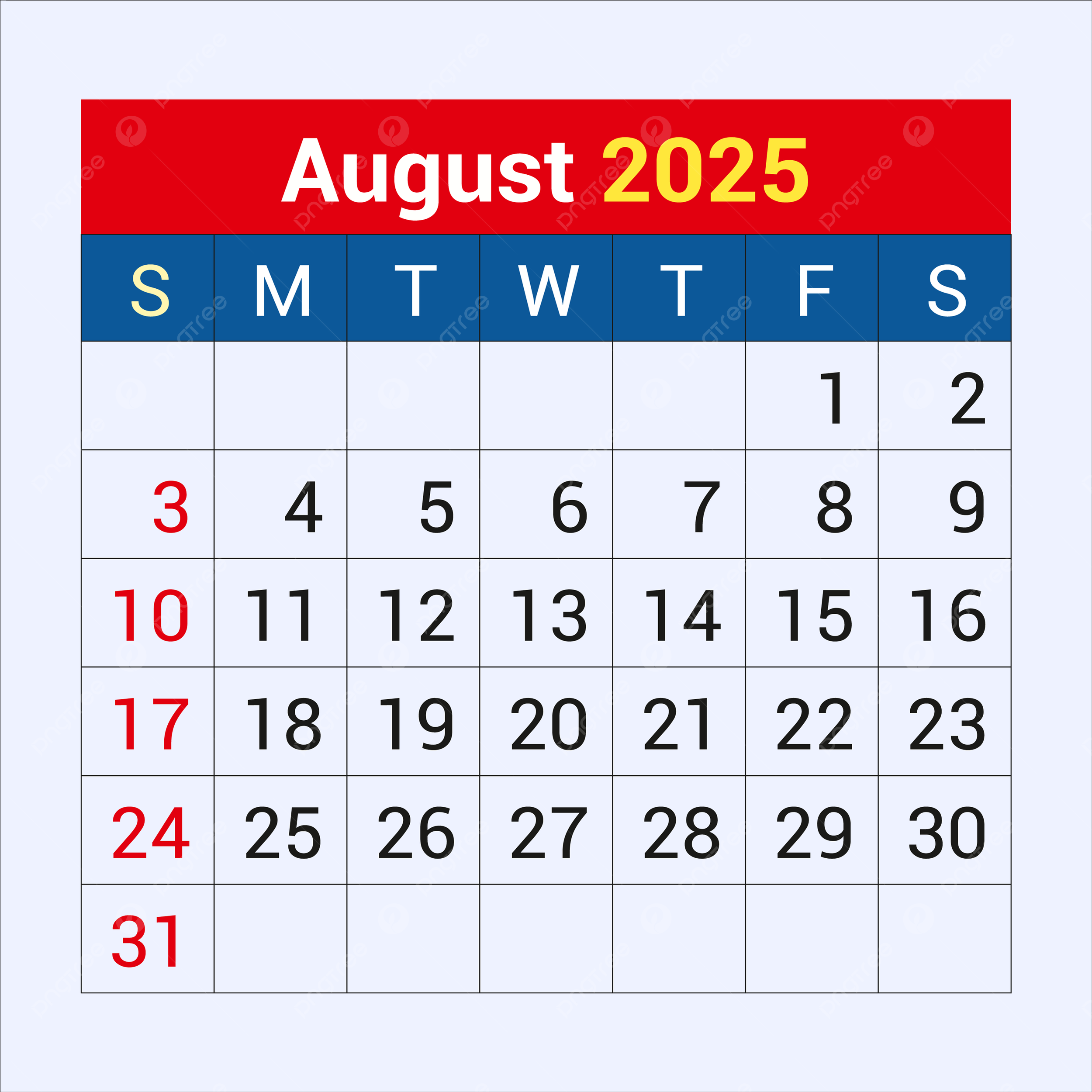 Sports Calendar August 2025