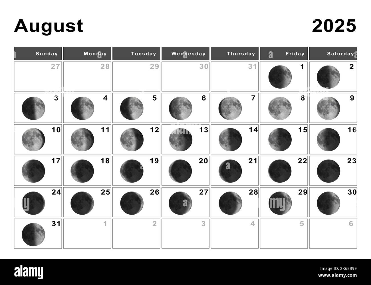 August Full Moon Date Cut Out Stock Images U0026 Pictures Alamy