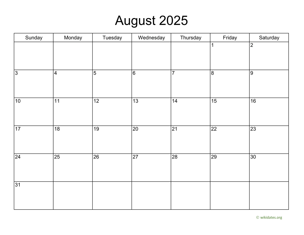 August 2025 Dei Calendar