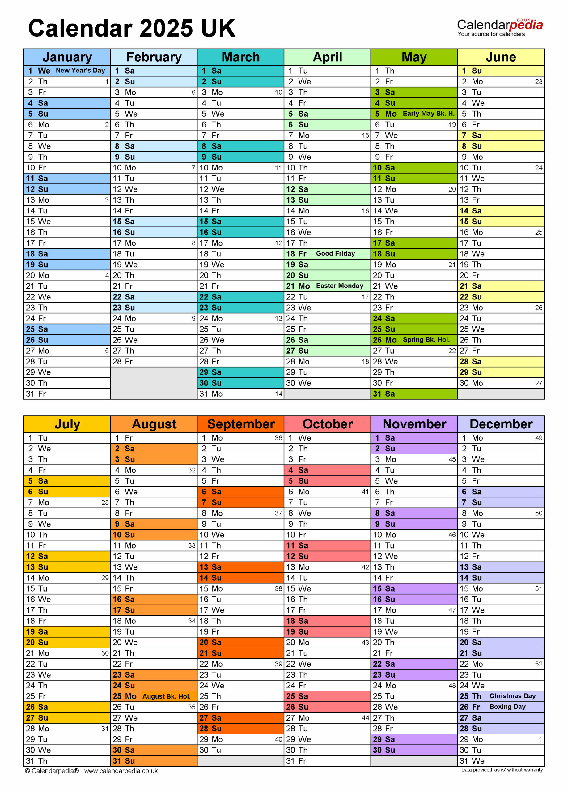 Calendar October 2025 Excel