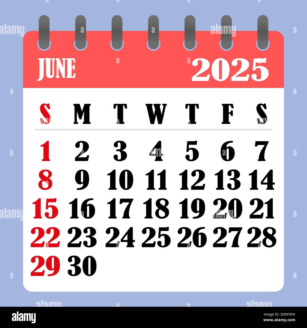 Calendar For June Stock Vector Images Page 2 Alamy