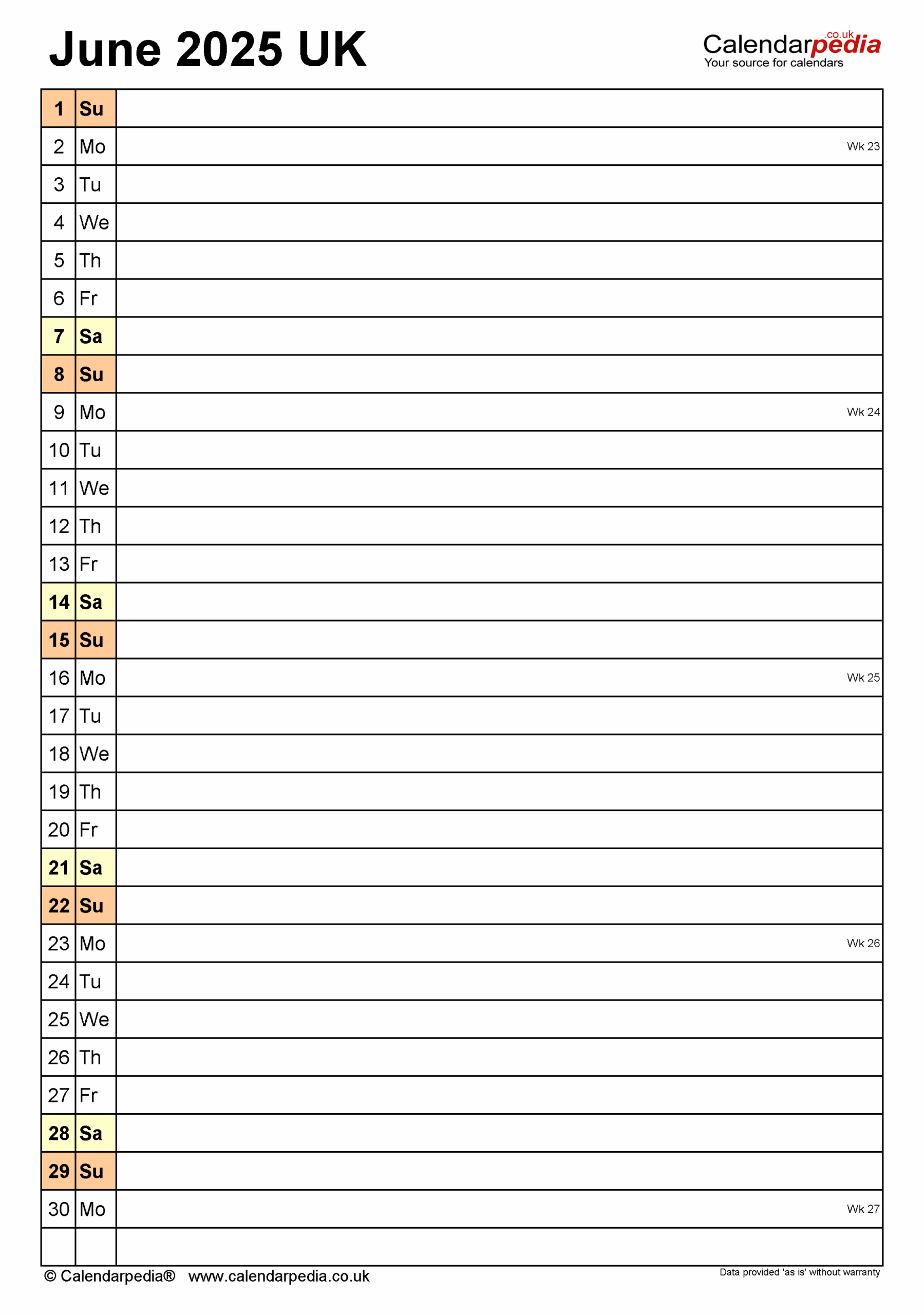 June 2025 Calendar Calendarpedia