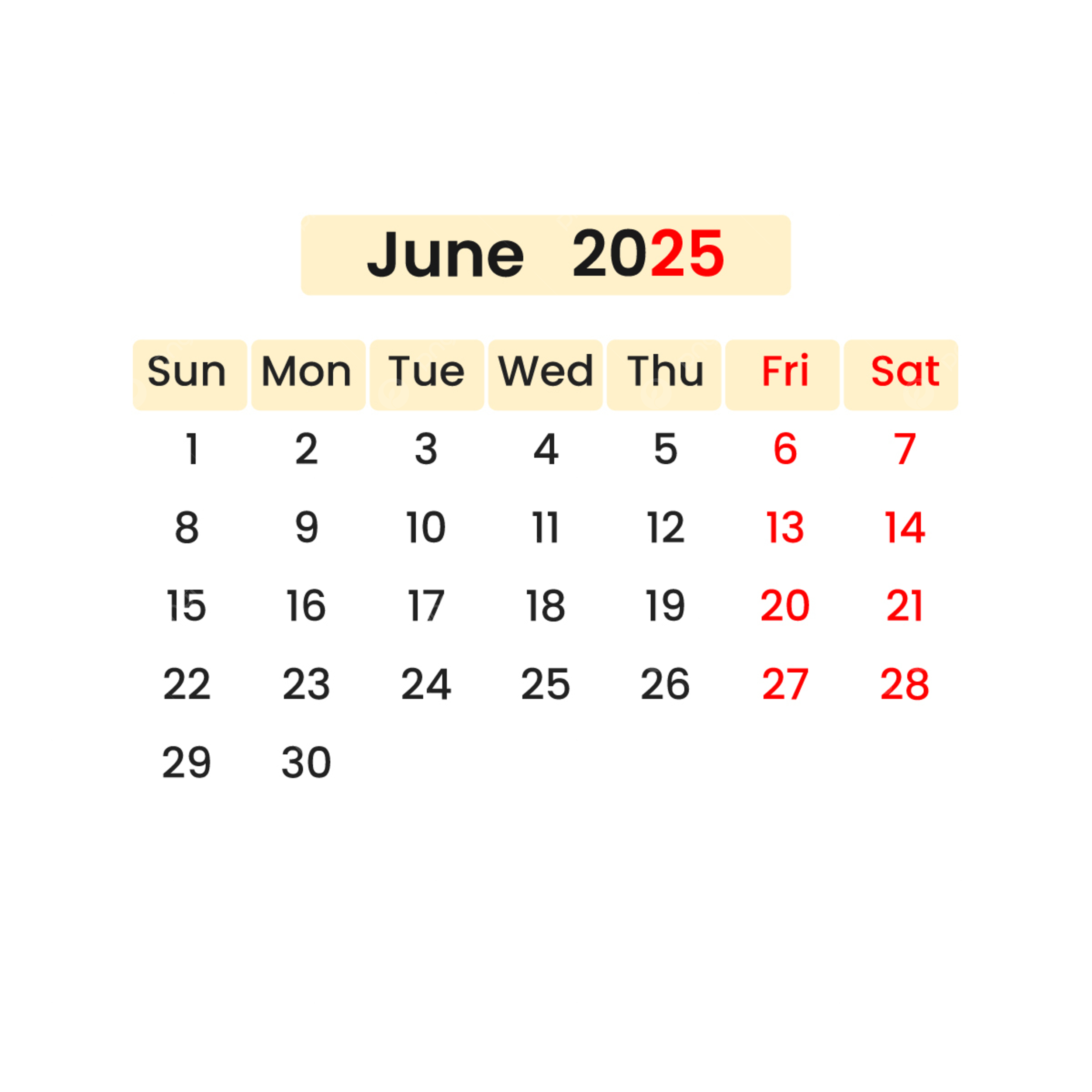 June 2025 National Day Calendar