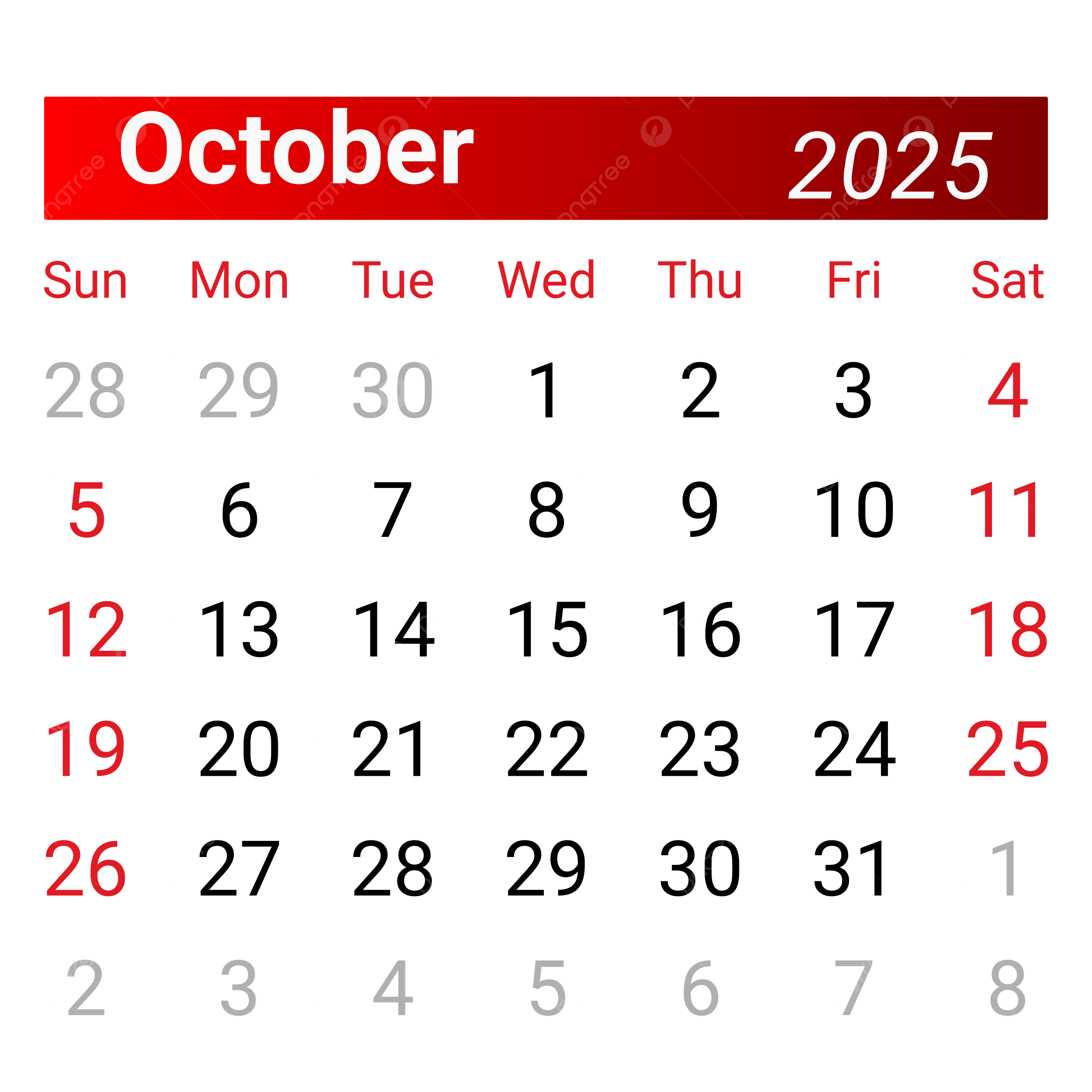 Dei Calendar October 2025