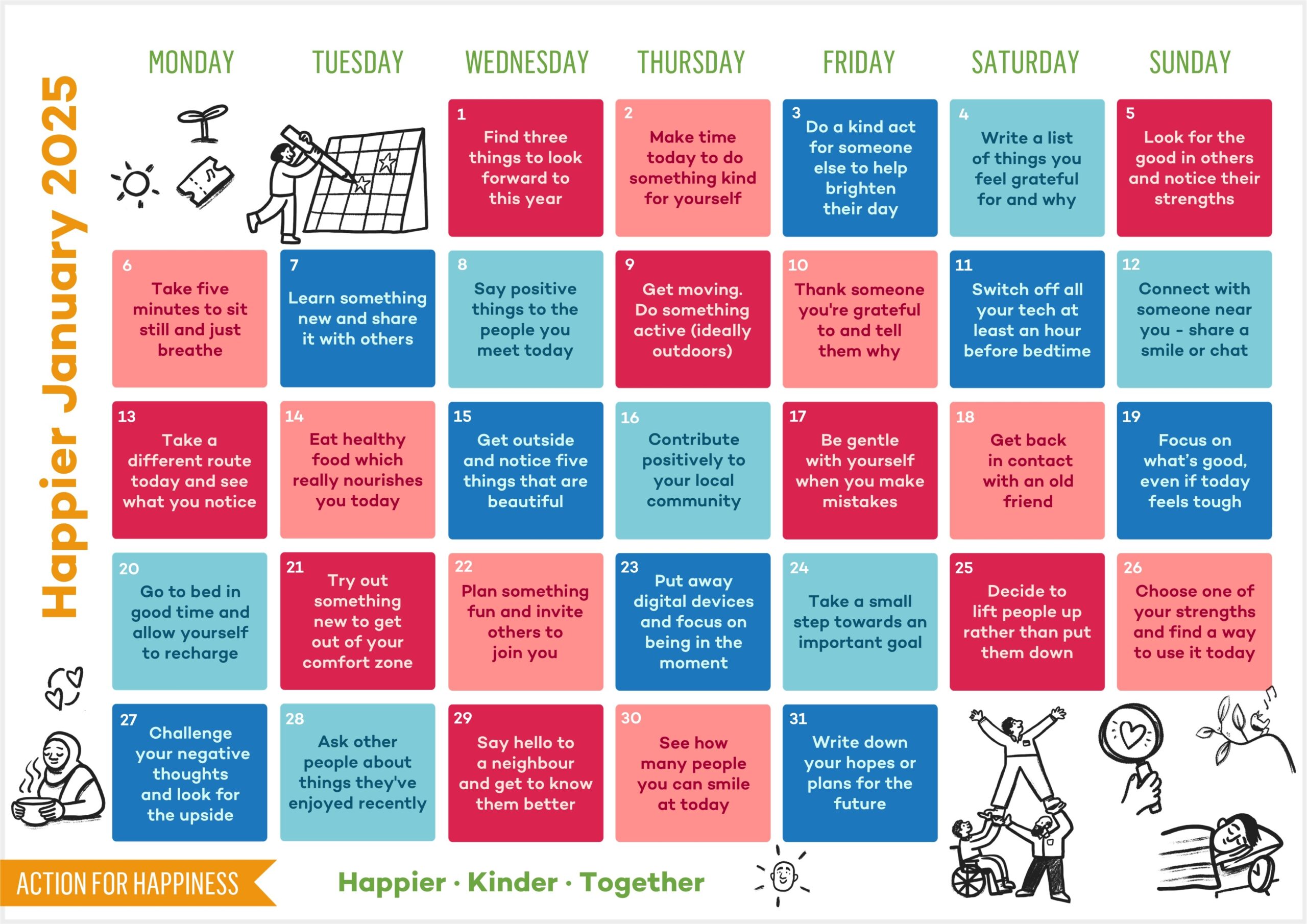 Happiness Calendar October 2025