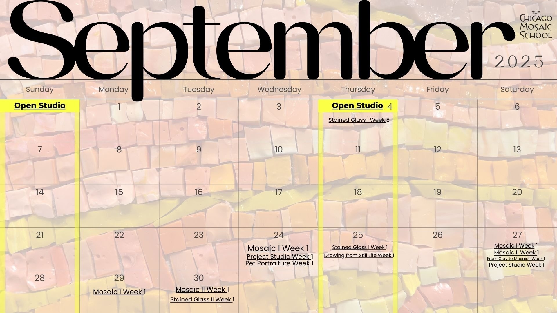 Calendar The Chicago Mosaic School