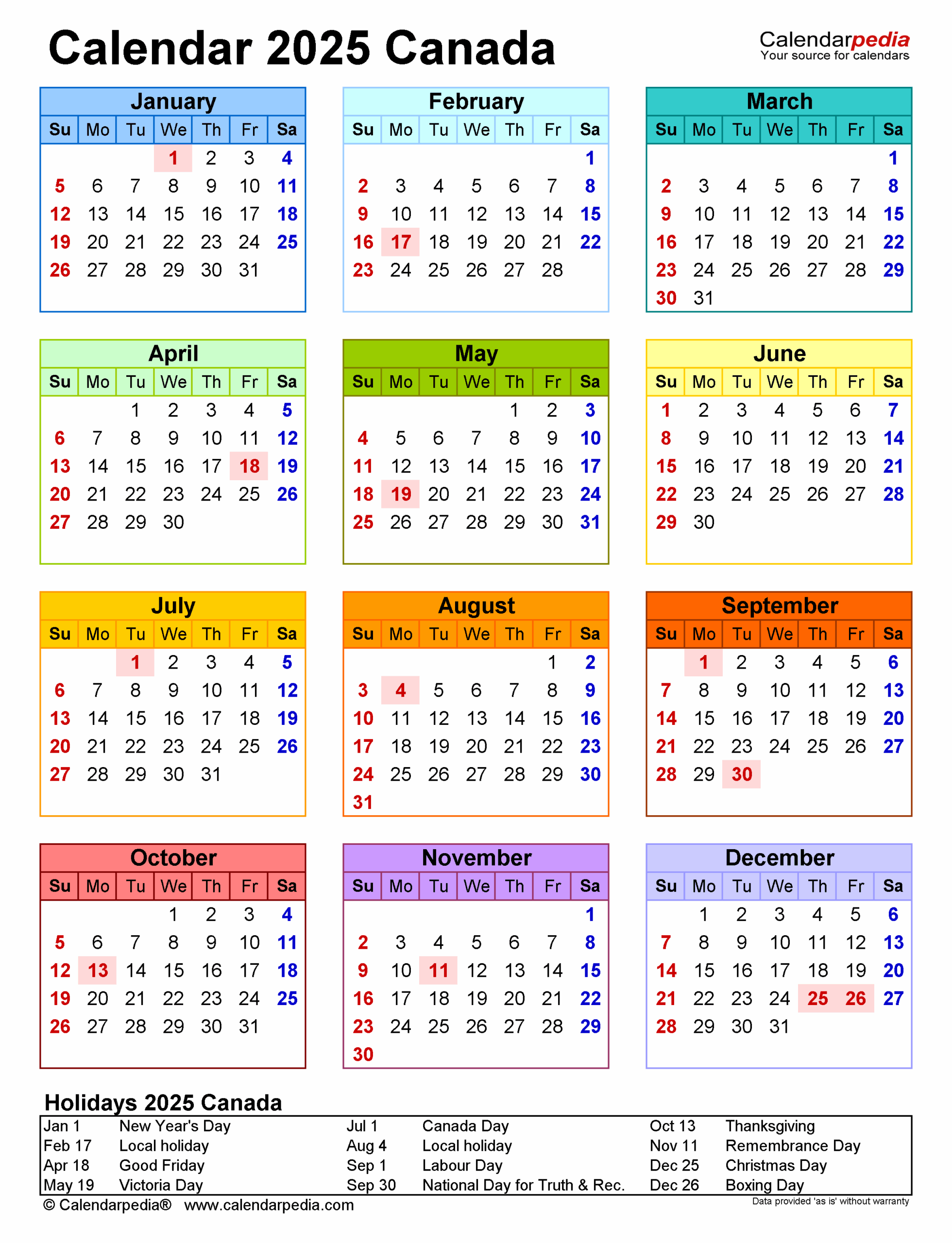 June 2025 Calendar With Holidays Canada