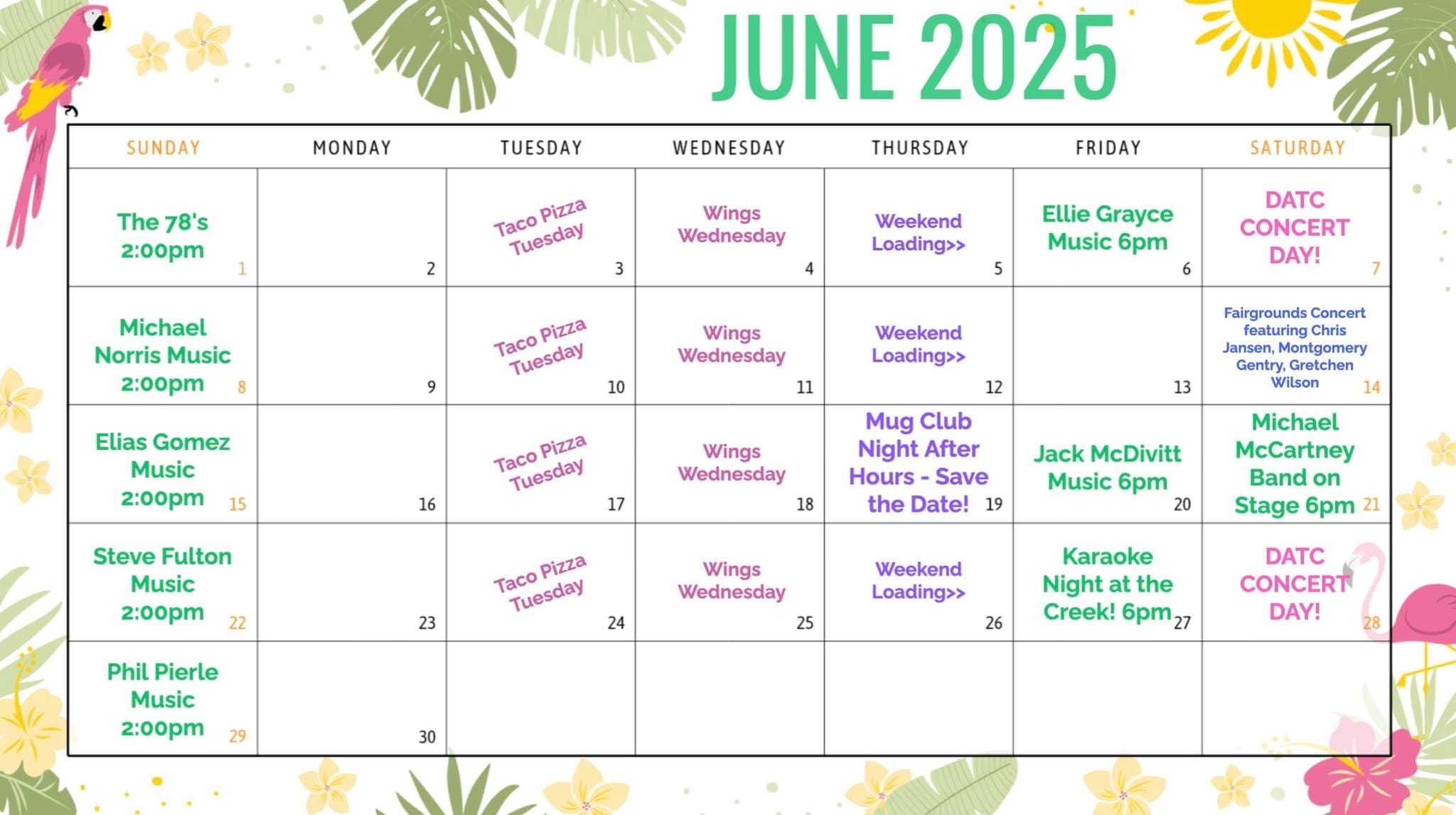 Calendar Of Events June 2025