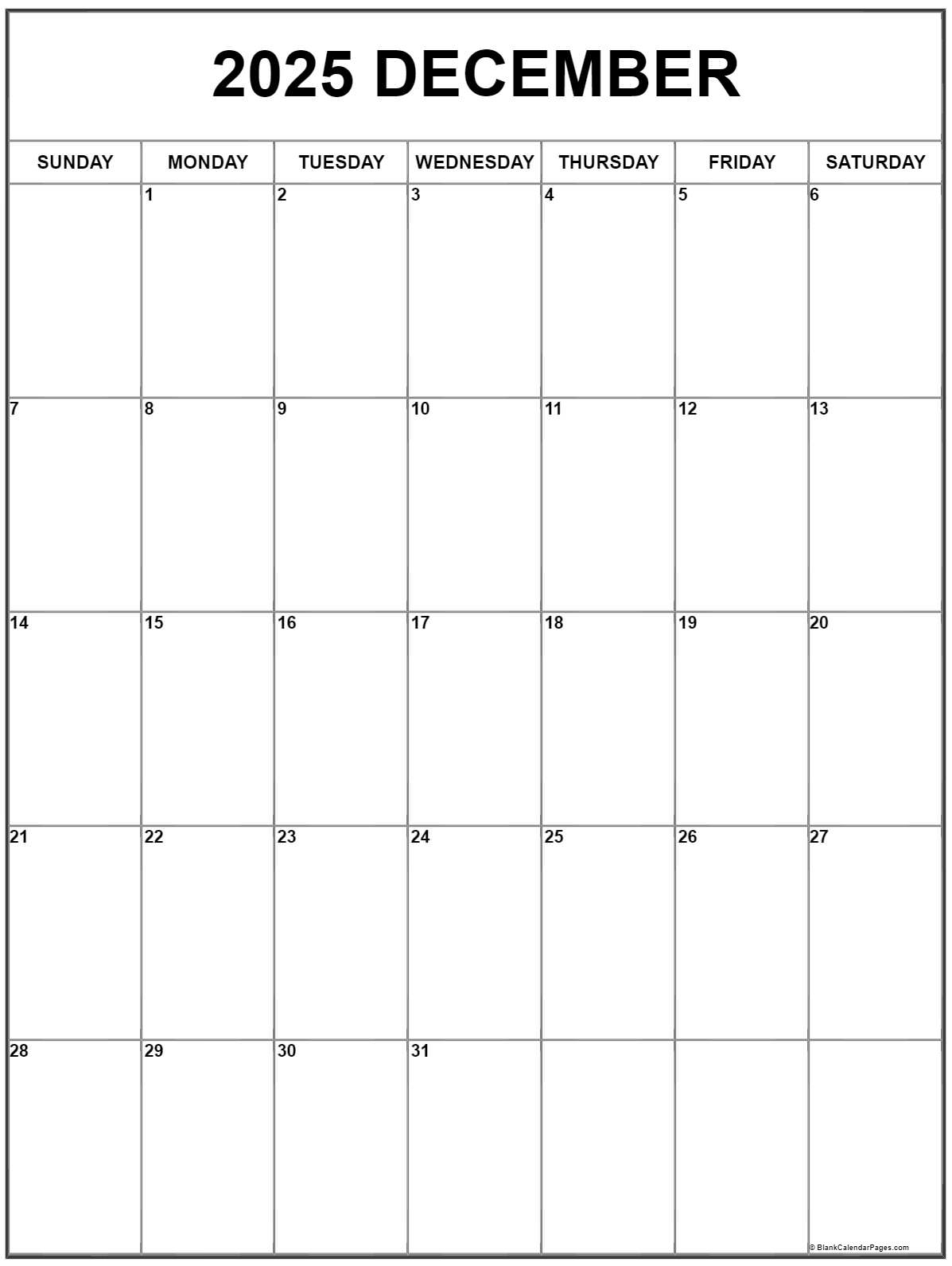 December 2025 Coloring Calendar