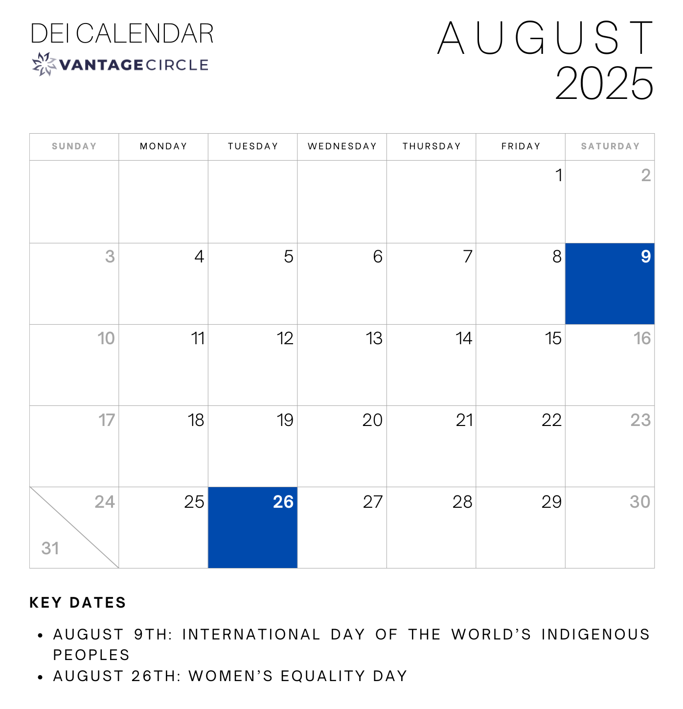 DEI Calendar 2025 Key Dates For Celebrating Diversity And Inclusion At Work