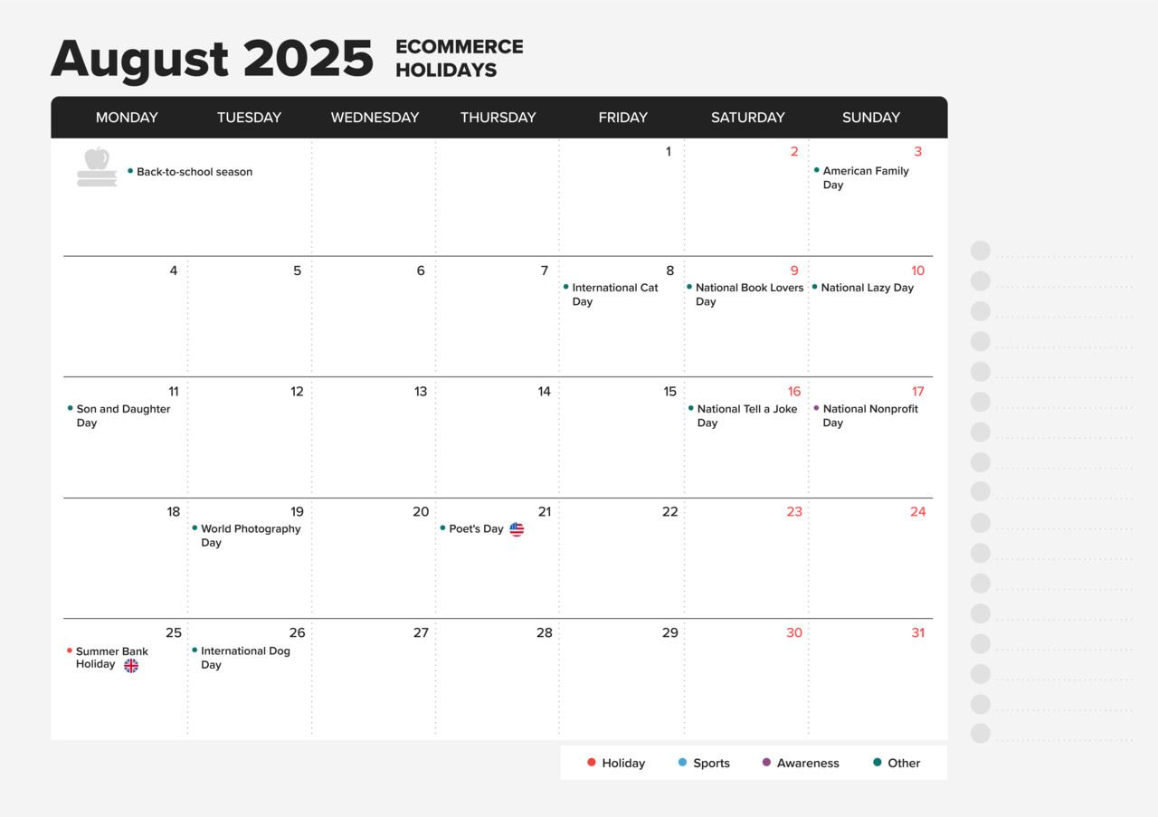 Knit Picks August 2025 Calendar