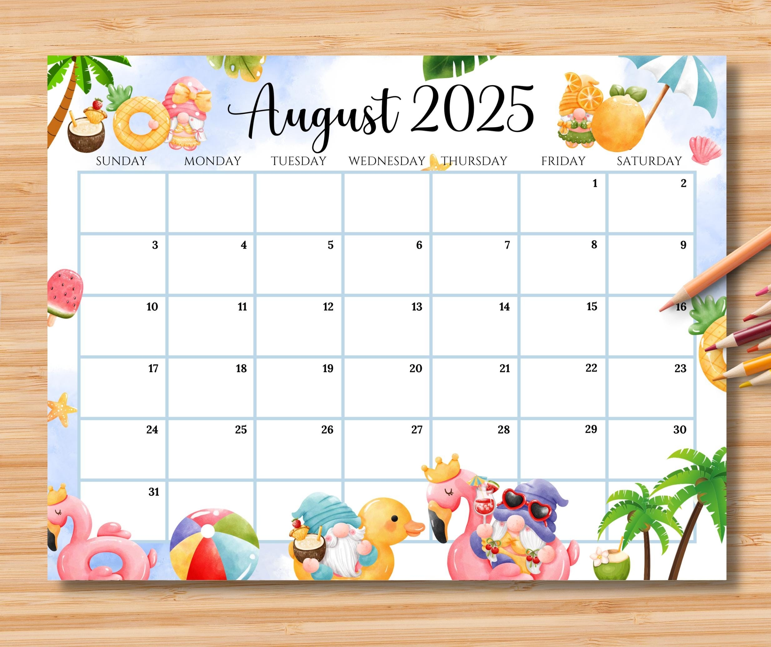 August 2025 Calendar