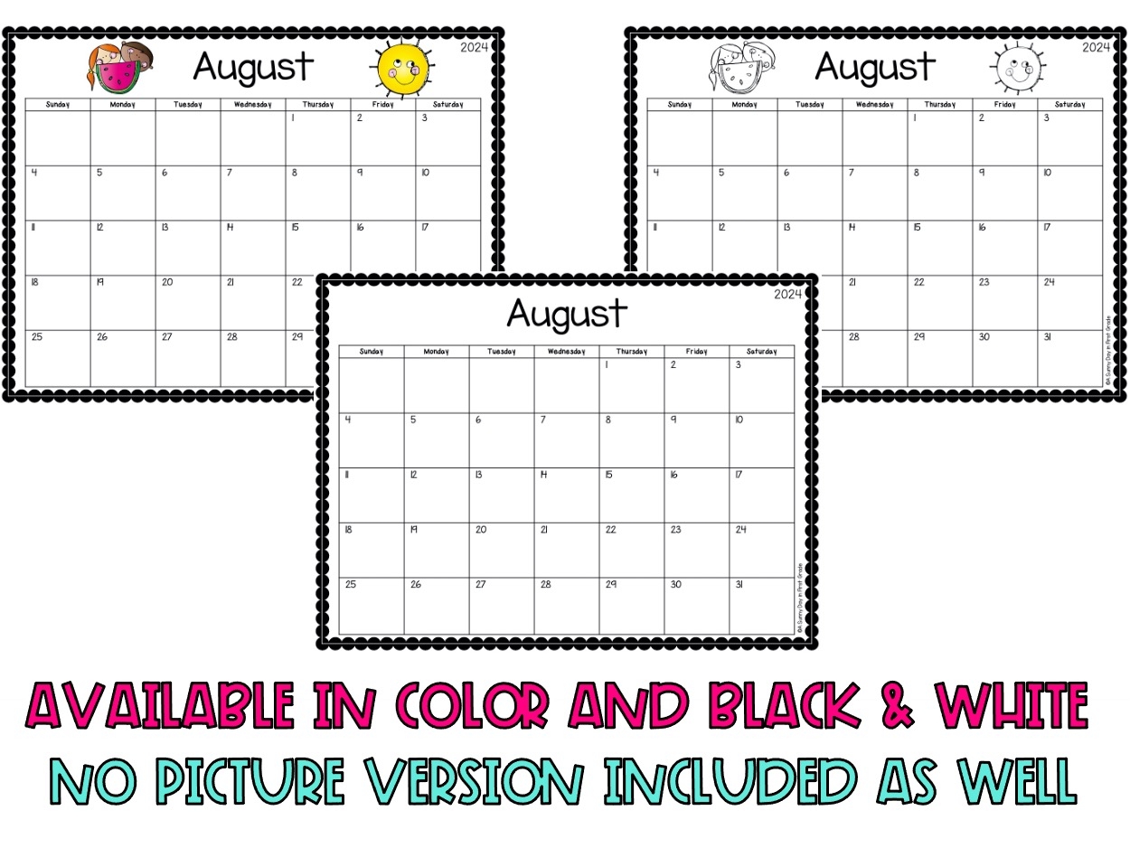 Editable Calendar 2024 2025 Made By Teachers