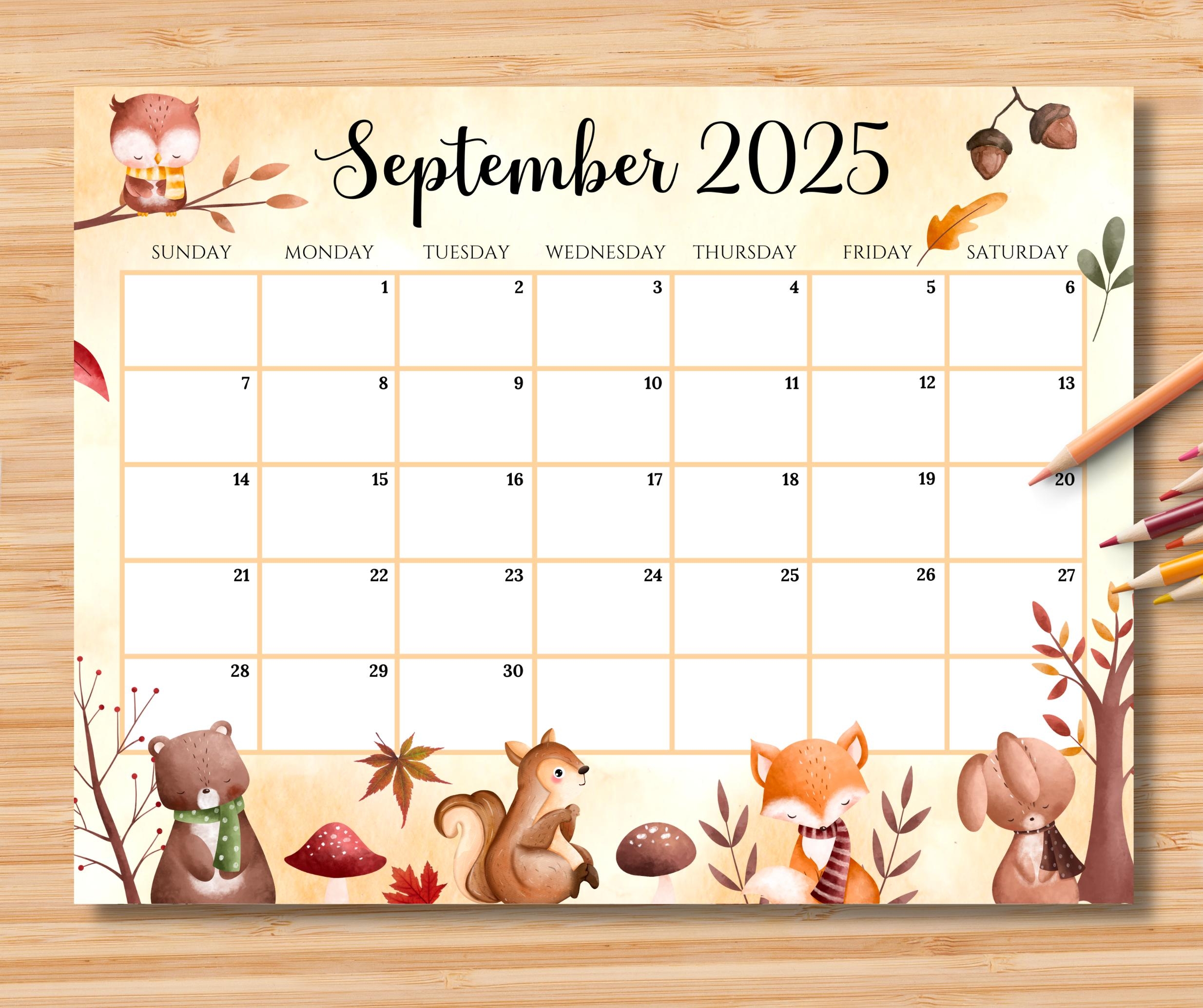 EDITABLE September 2025 Calendar Back To School Planner 