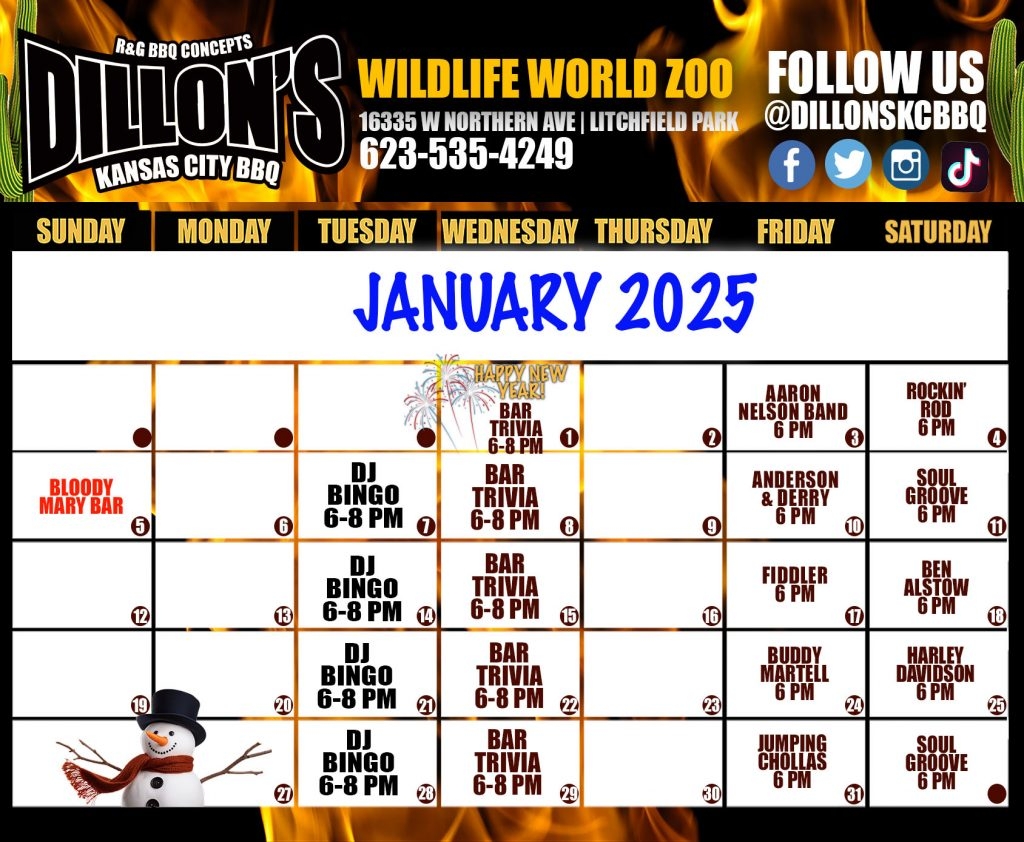 Tachi Bingo Calendar For August 2025