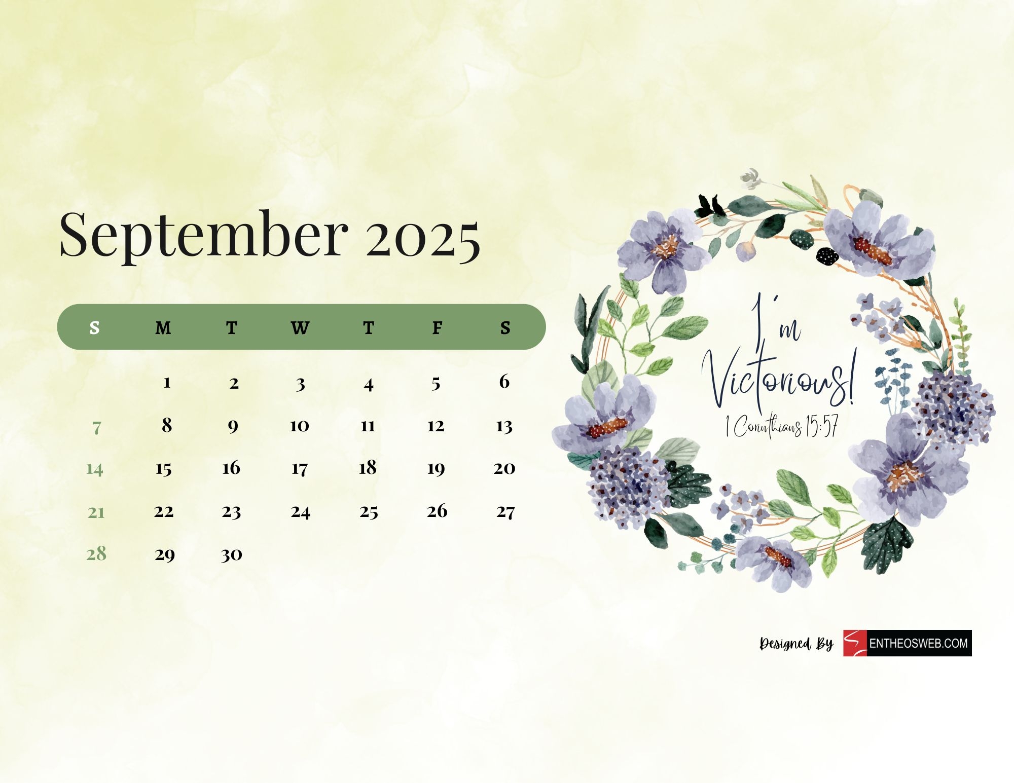 Free 2025 Christian Calendar Printable With Bible Verses EntheosWeb