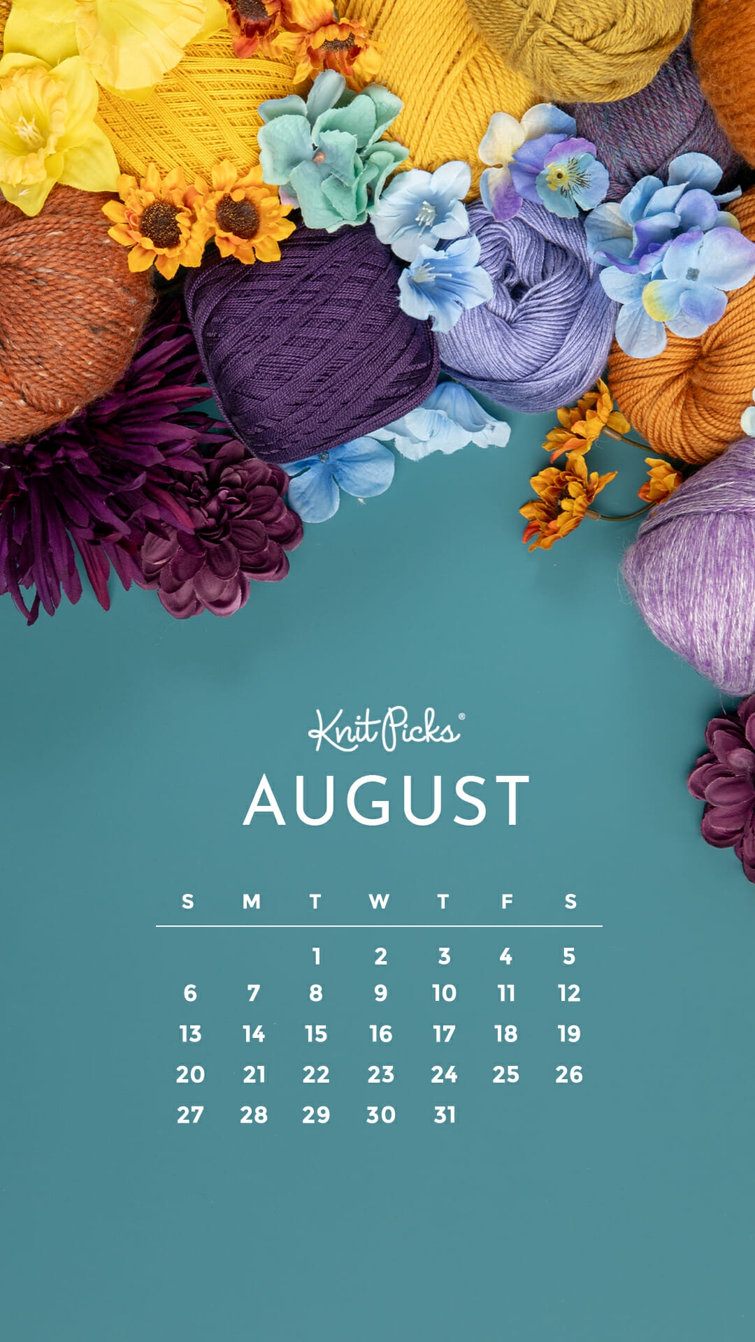 Free Downloadable August 2023 Calendar The Knit Picks Staff Knitting Blog