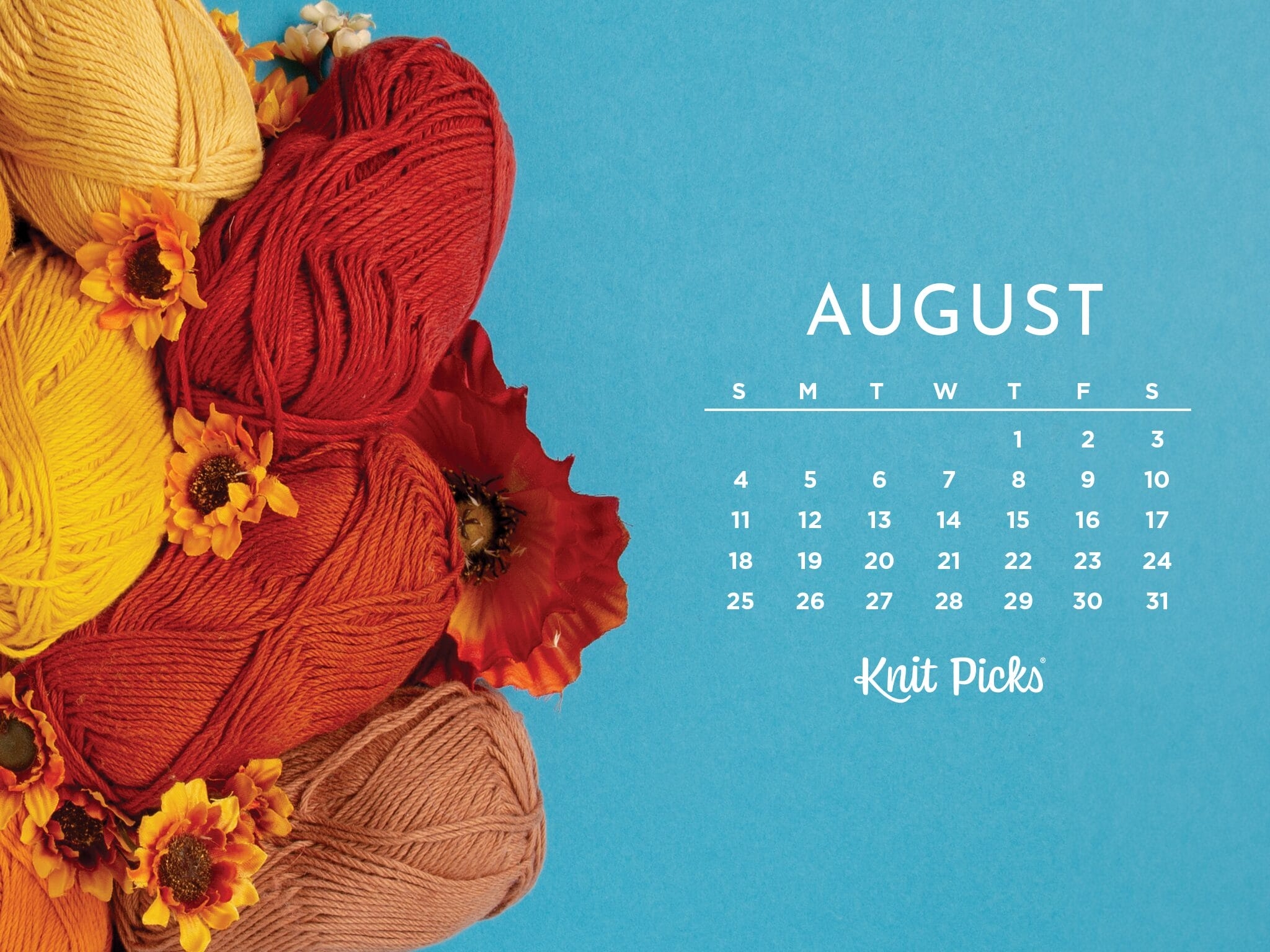 Free Downloadable August 2024 Calendar The Knit Picks Staff Knitting Blog